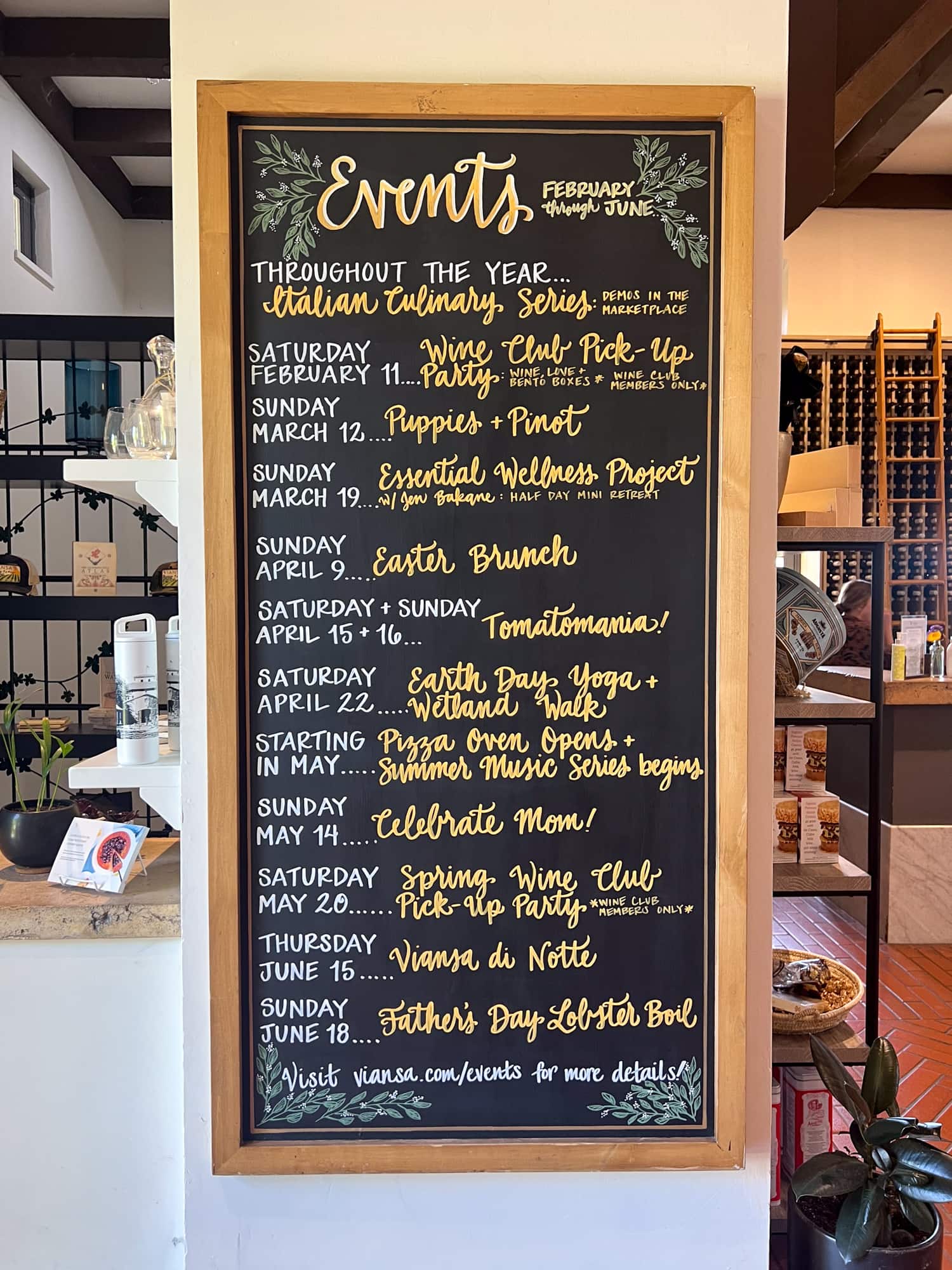 Viansa event calendar