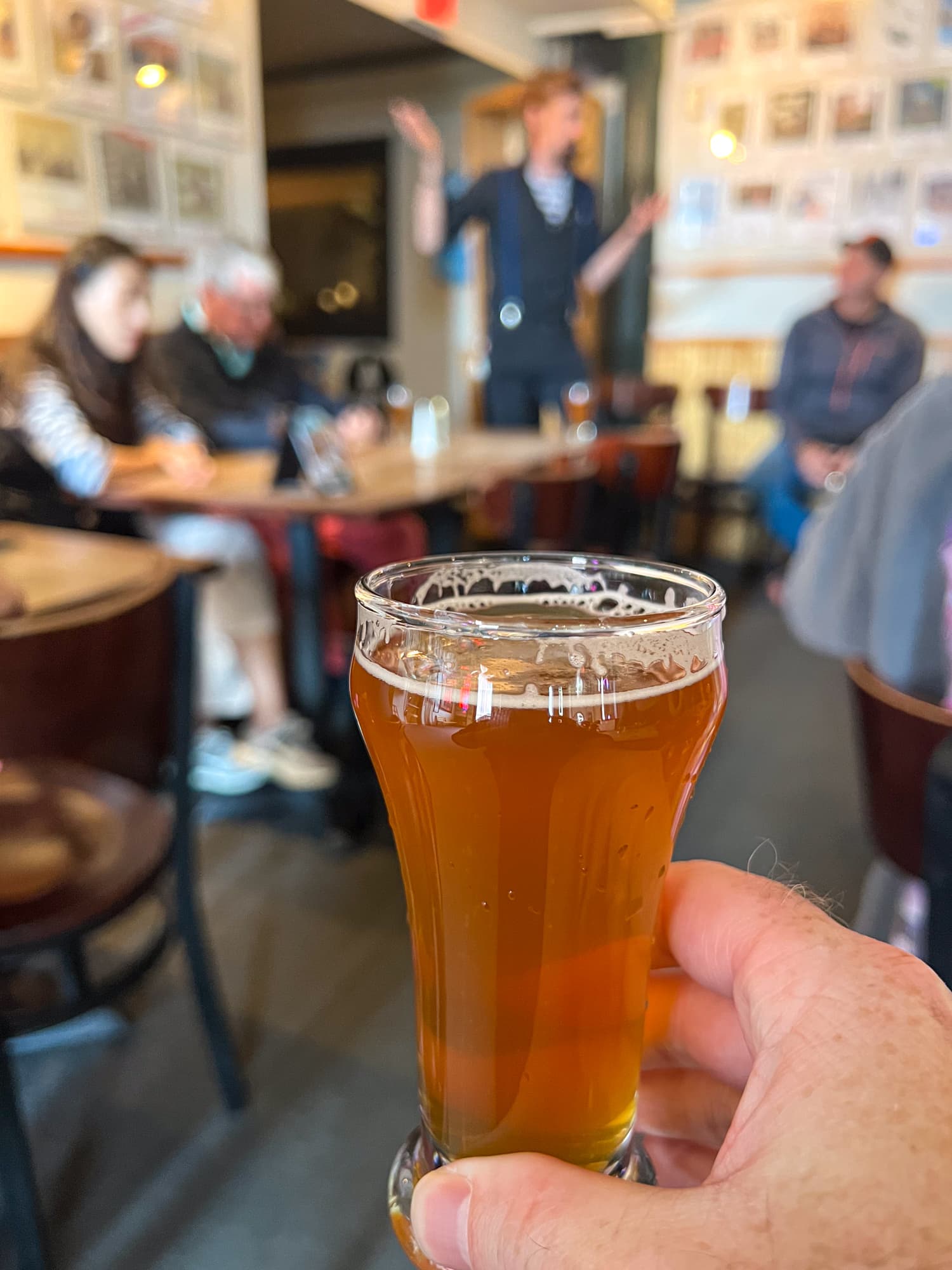 An Andy’s Old Port Lager kicks off our 3-hour Portland food tour with Maine Day Ventures