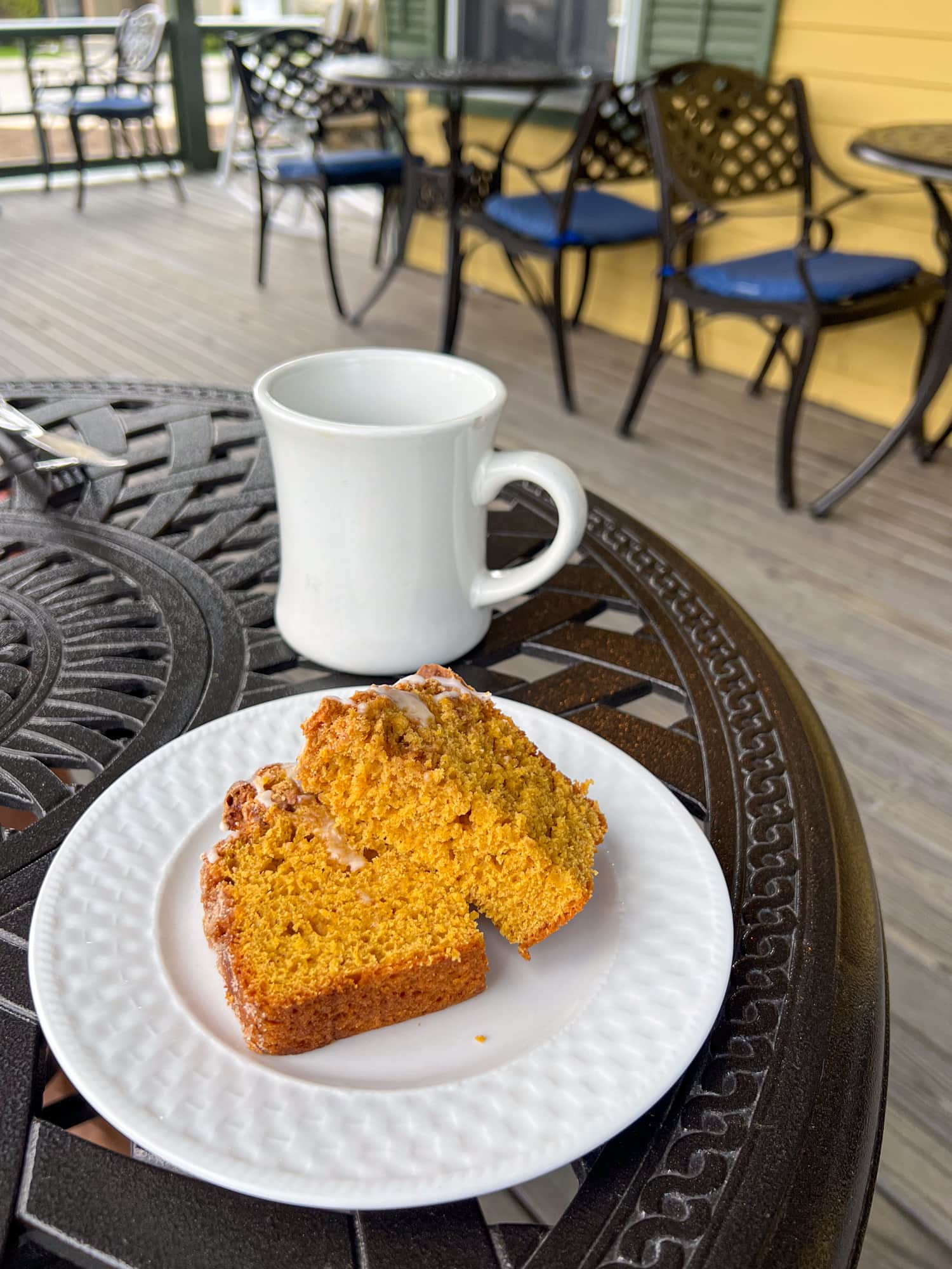 Iced banana bread and blueberry coffee