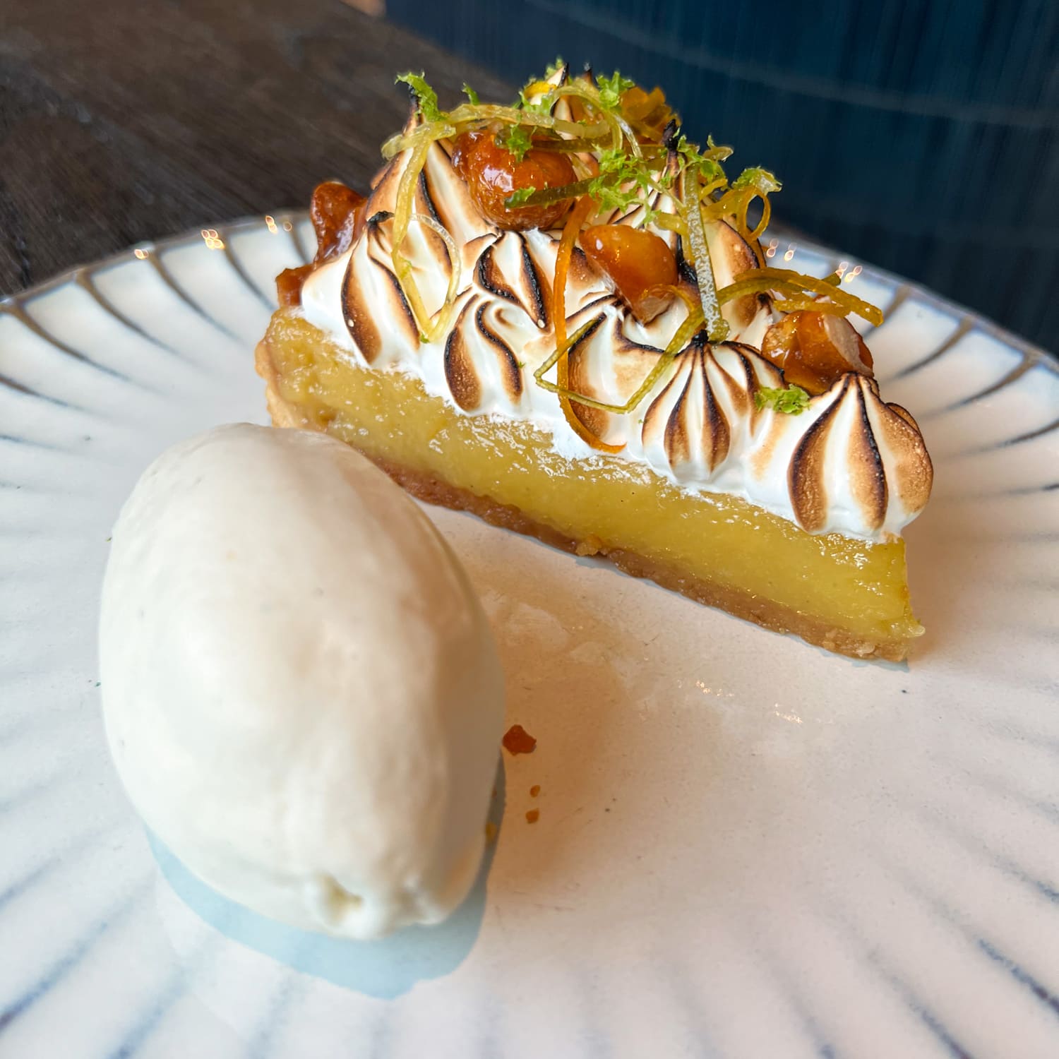 Key lime pie at Navy Blue in Houston