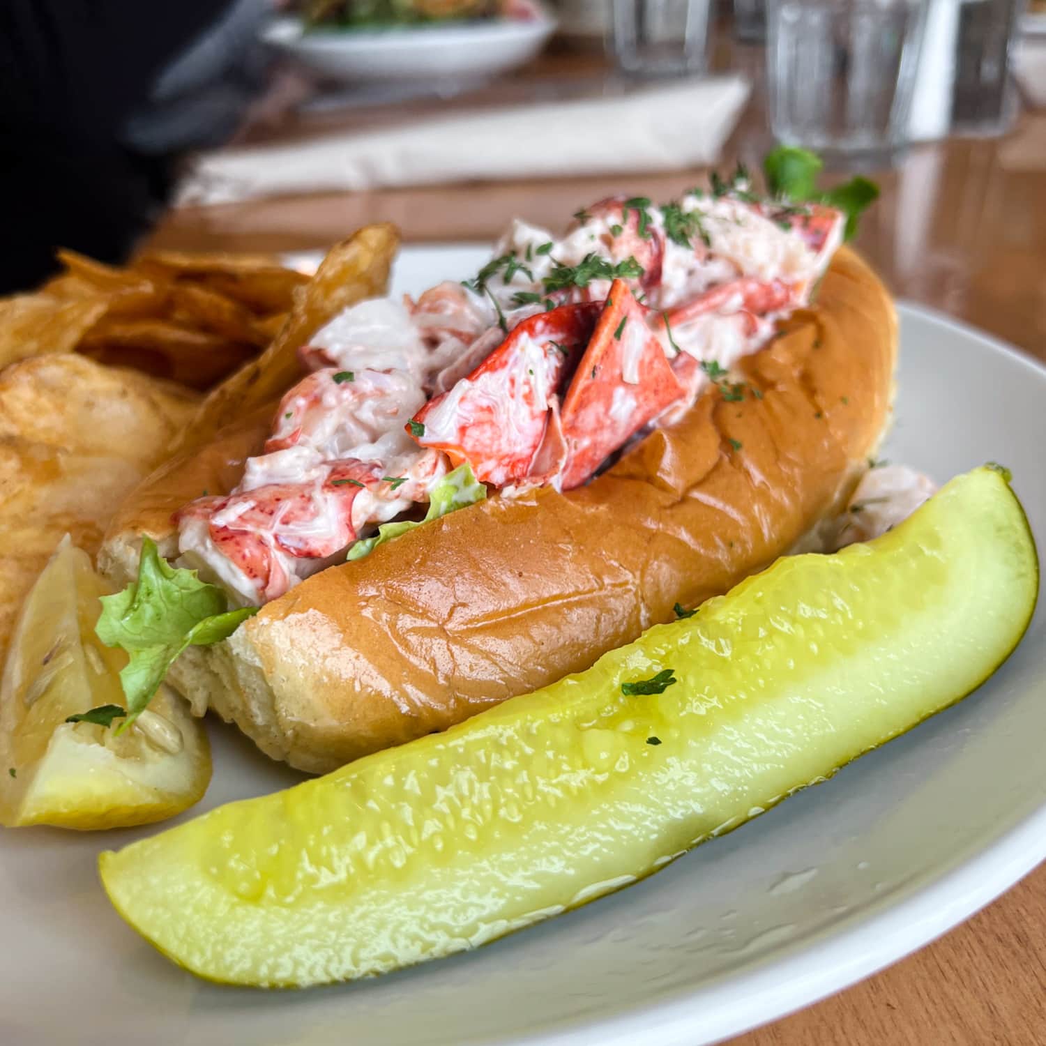 If you're wondering where to eat in Bar Harbor, Maine, check out West Street Cafe for lobster rolls like this one.