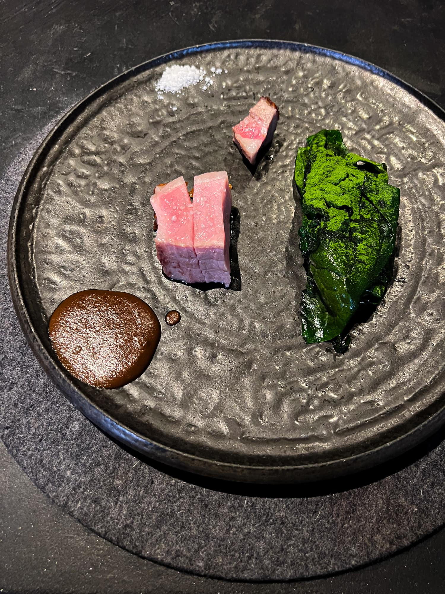 Pork with spinach