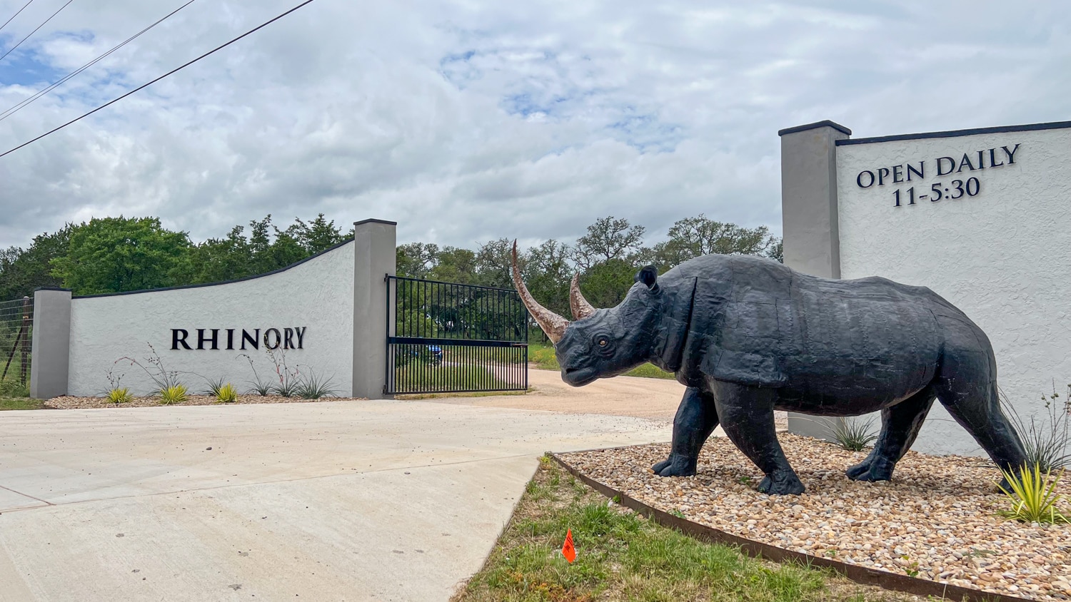 Entrance gate to the Rhinory Winery