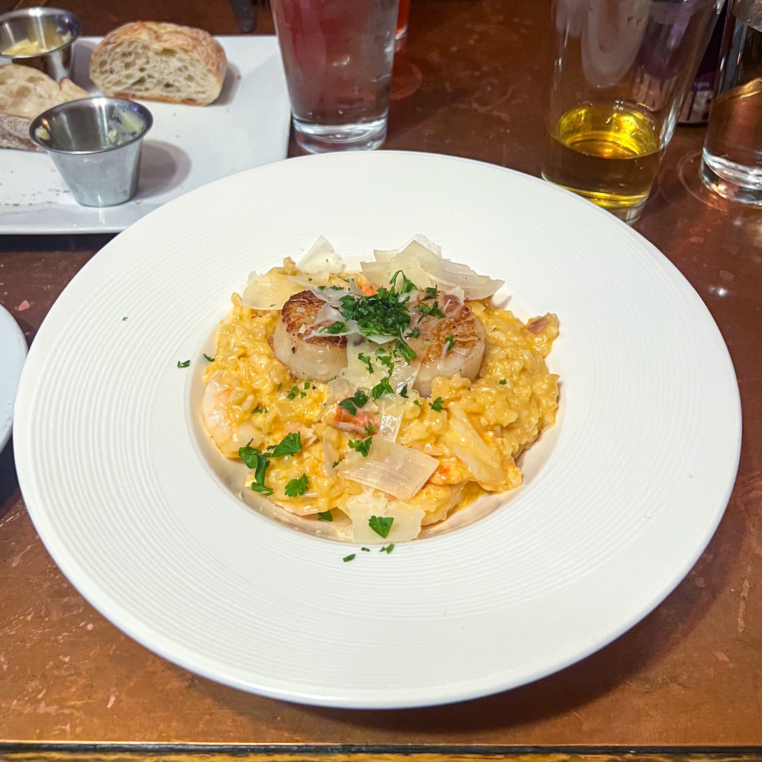 Truffled seafood risotto at McKay's Public House, one of the best places to eat in Bar Harbor, Maine