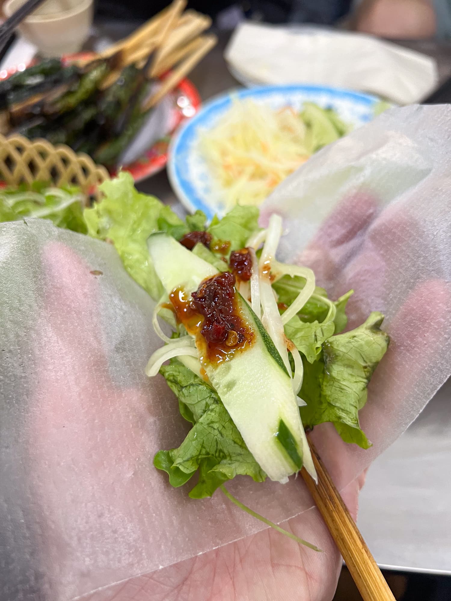 Rice paper wrap