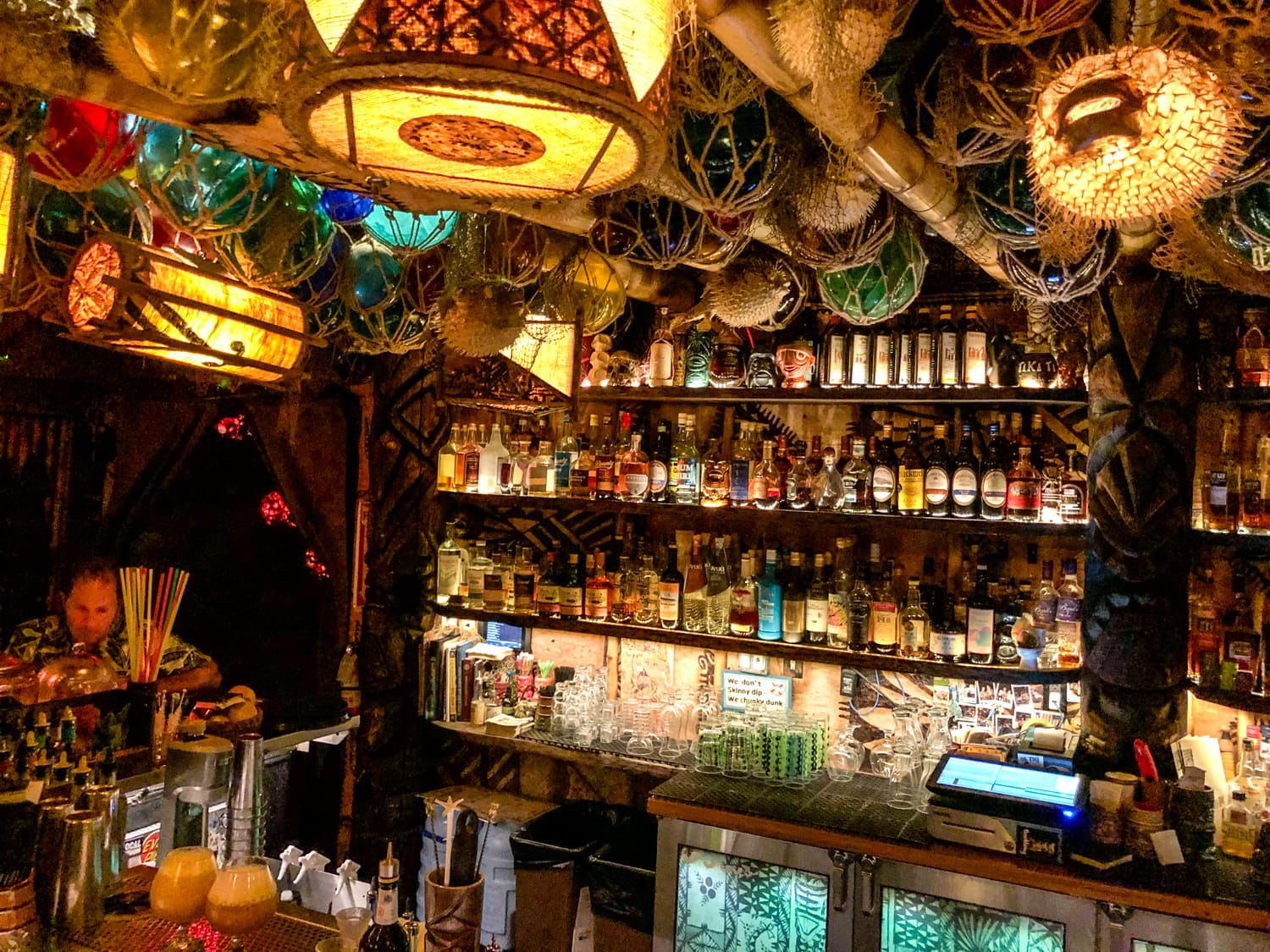 The tiki bar at False Idol