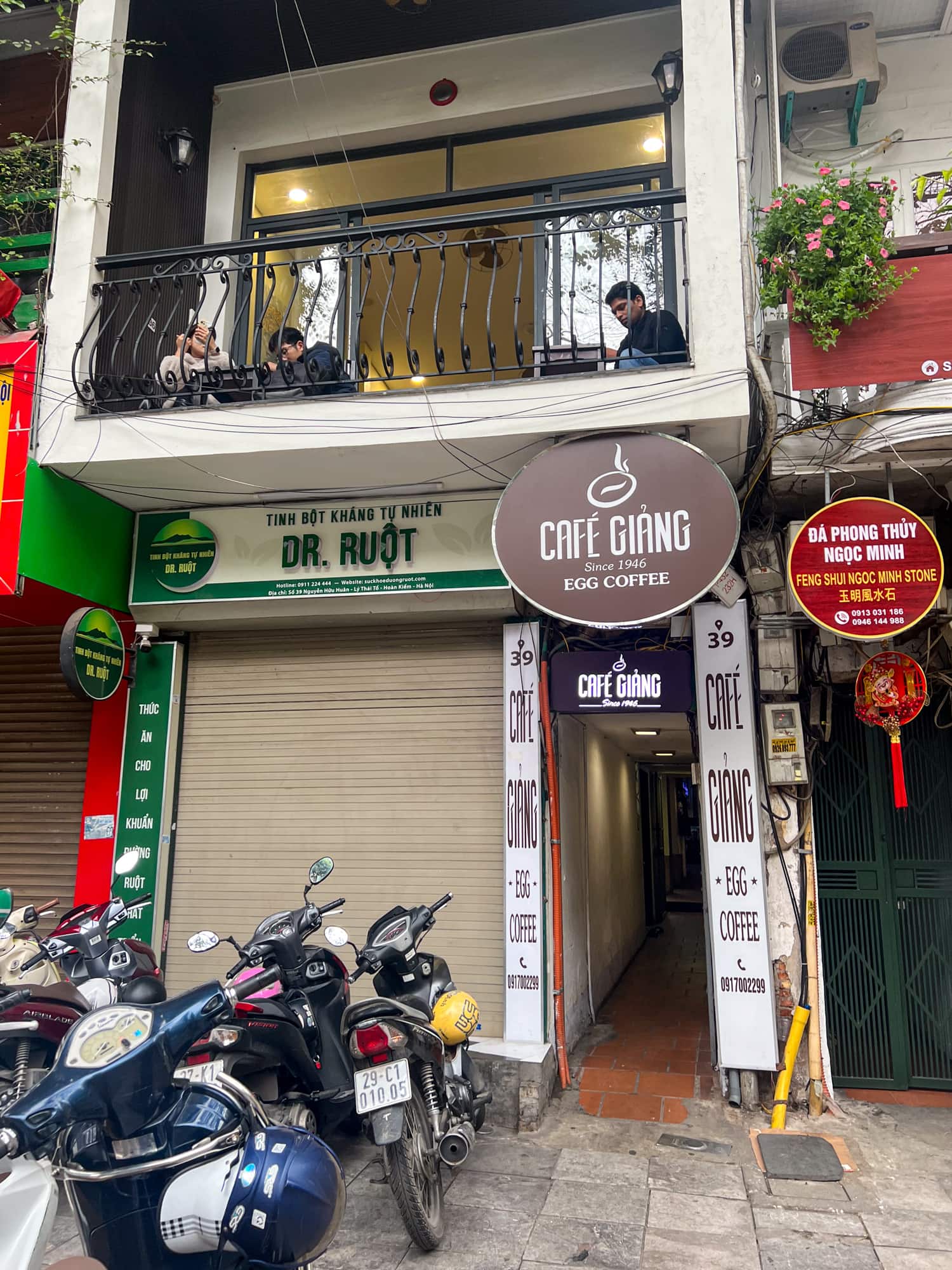 Entrance to Cafe Giang in Hanoi