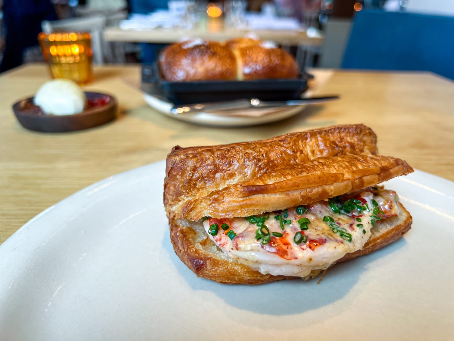 Croissant lobster roll