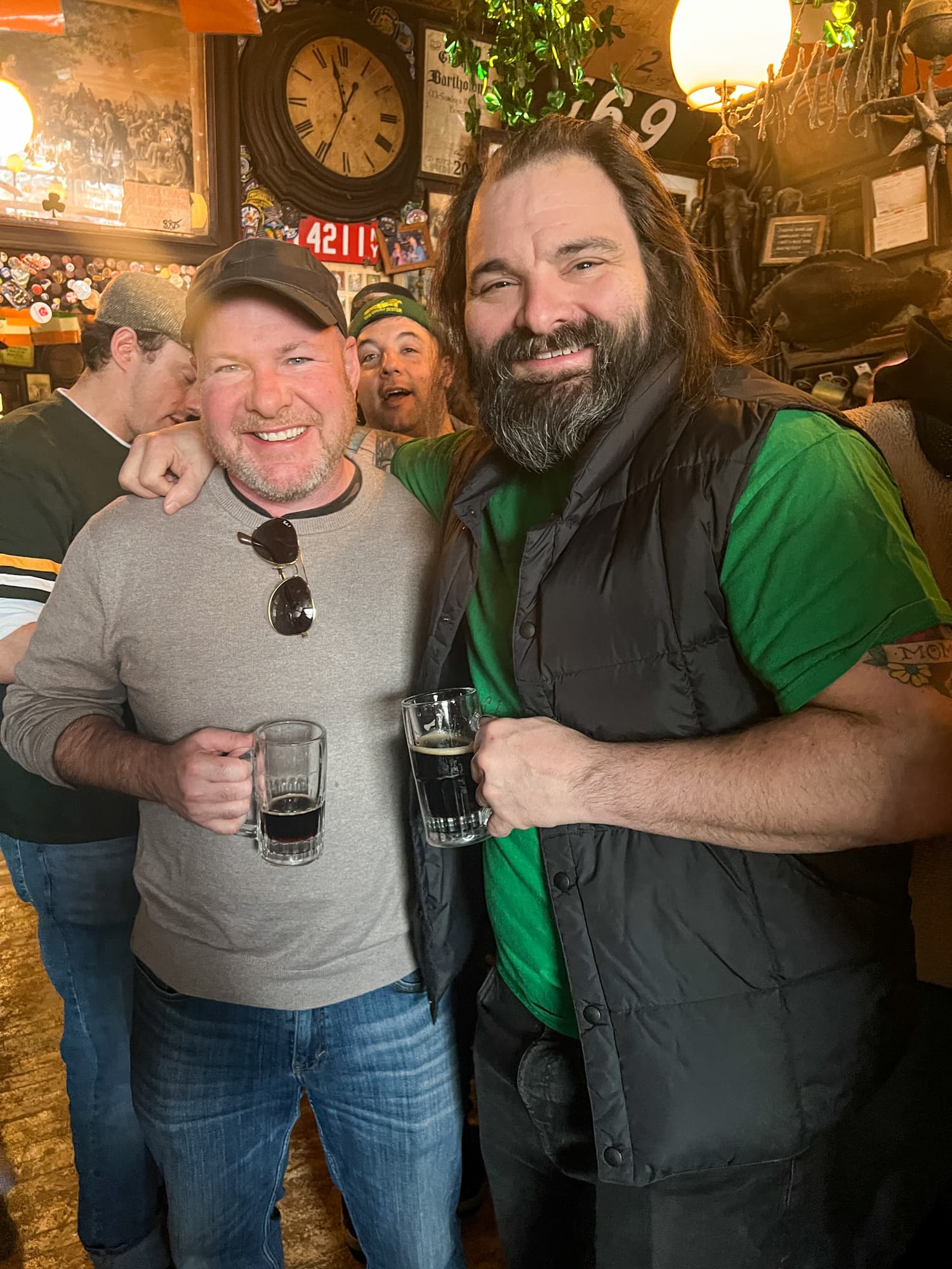 Brothers Dave and Jon at McSorley's on St. Patrick's Day