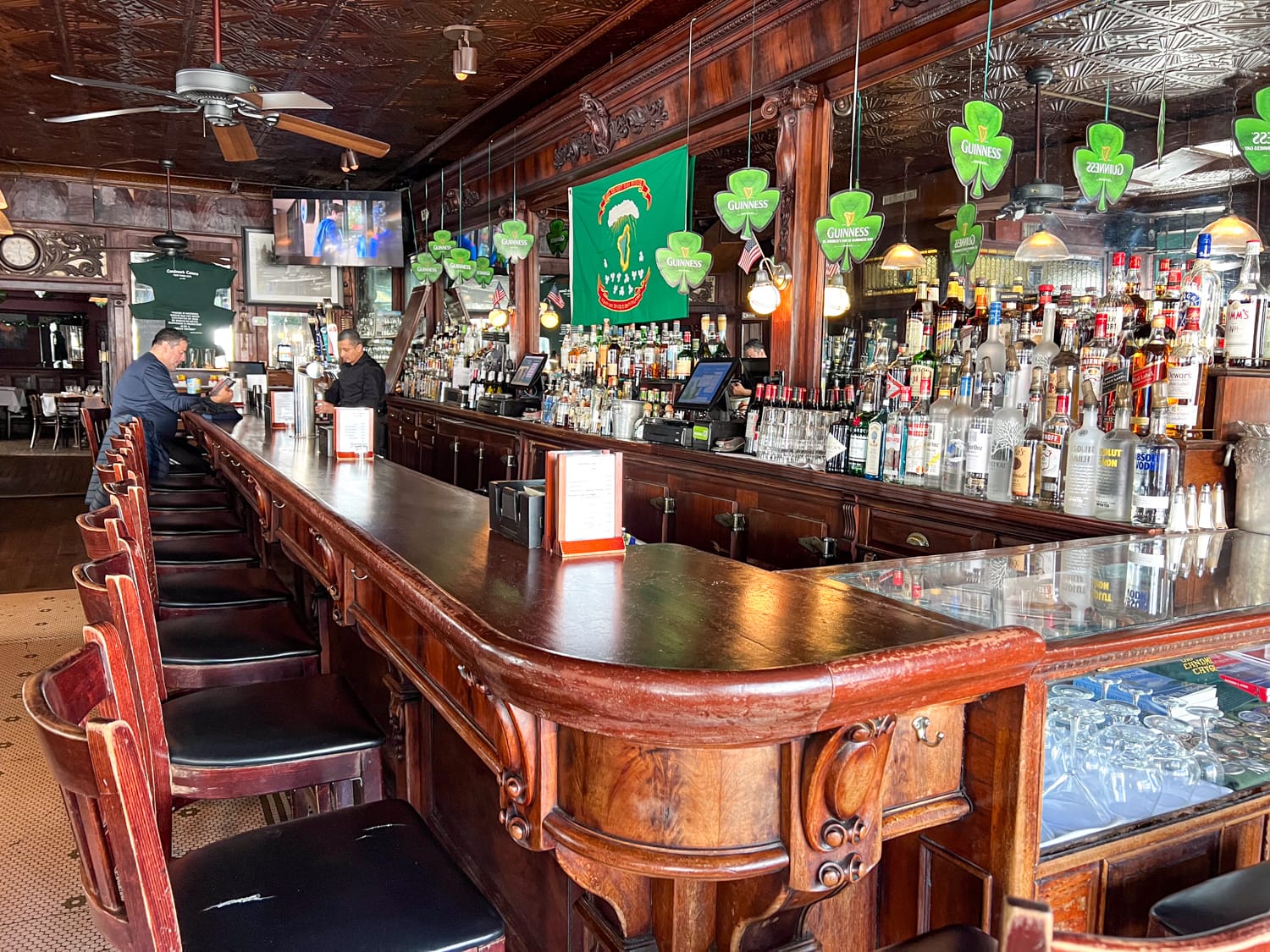 The bar at Landmark Tavern