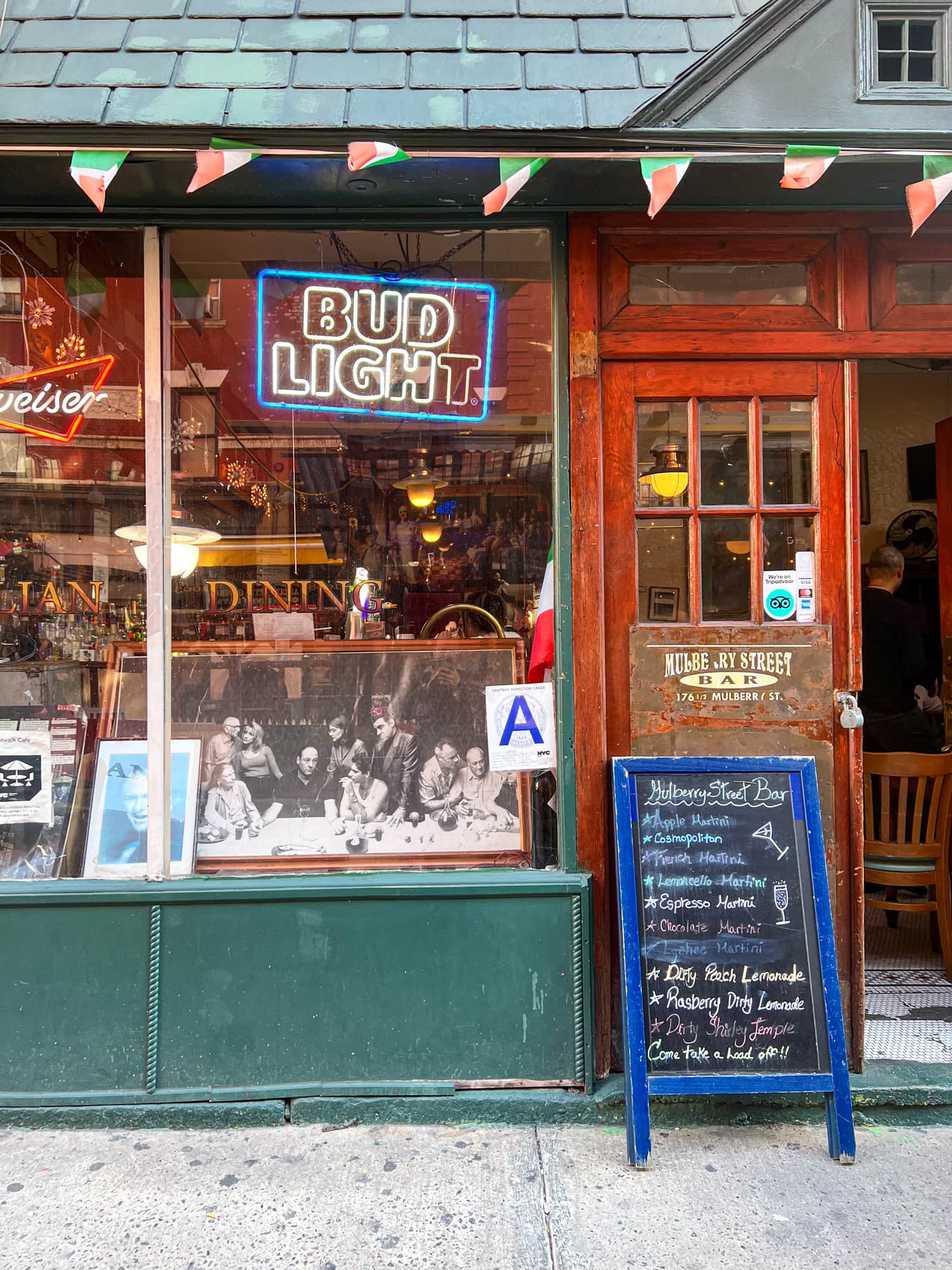 Entrance to Mulberry Street Bar in Little Italy