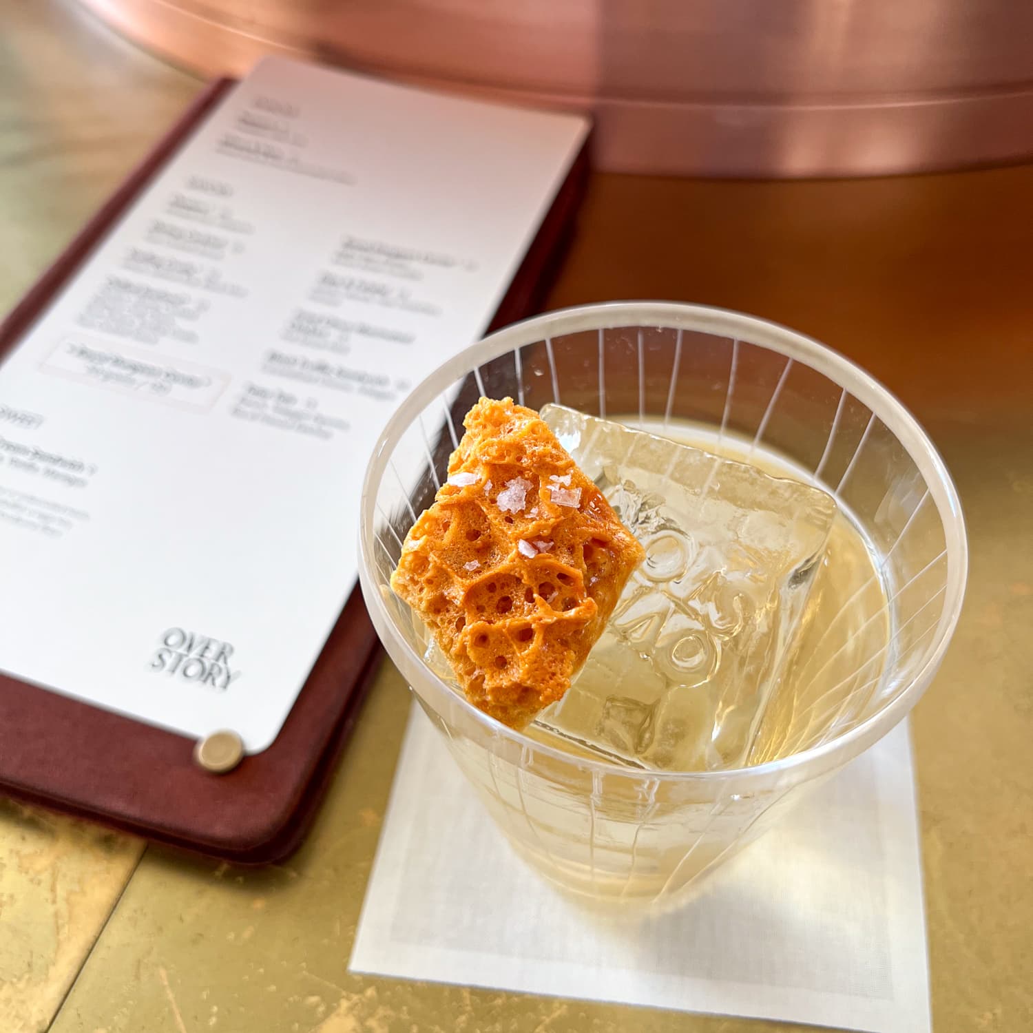 A Terroir Old Fashioned at Overstory, one of the best cocktail bars in New York City.