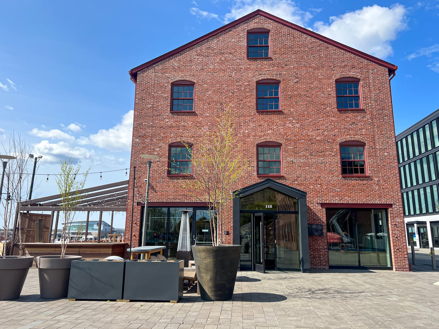 Entrance to Twelve restaurant in downtown Portland, ME