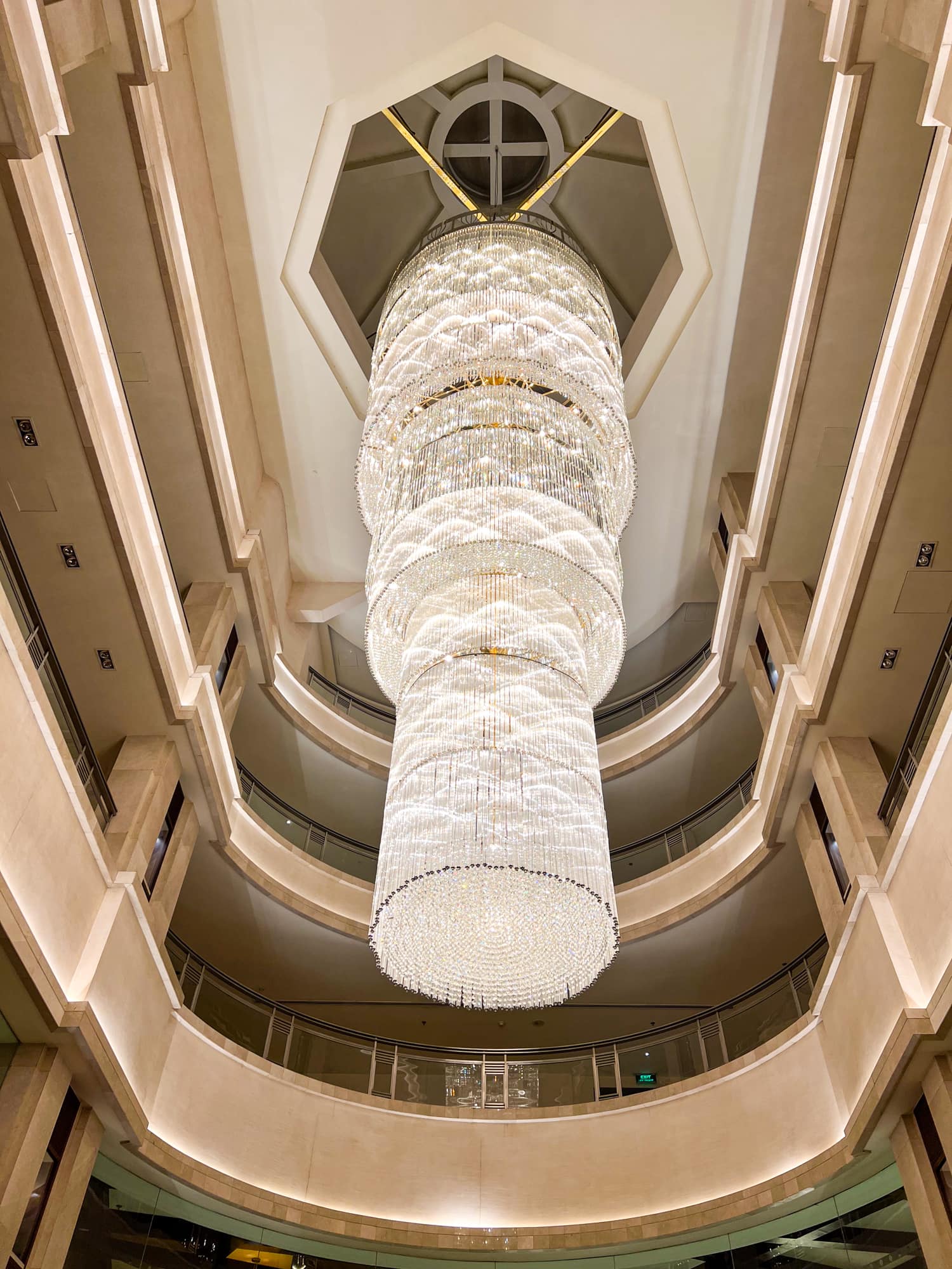 Chandelier in the hotel's lobby