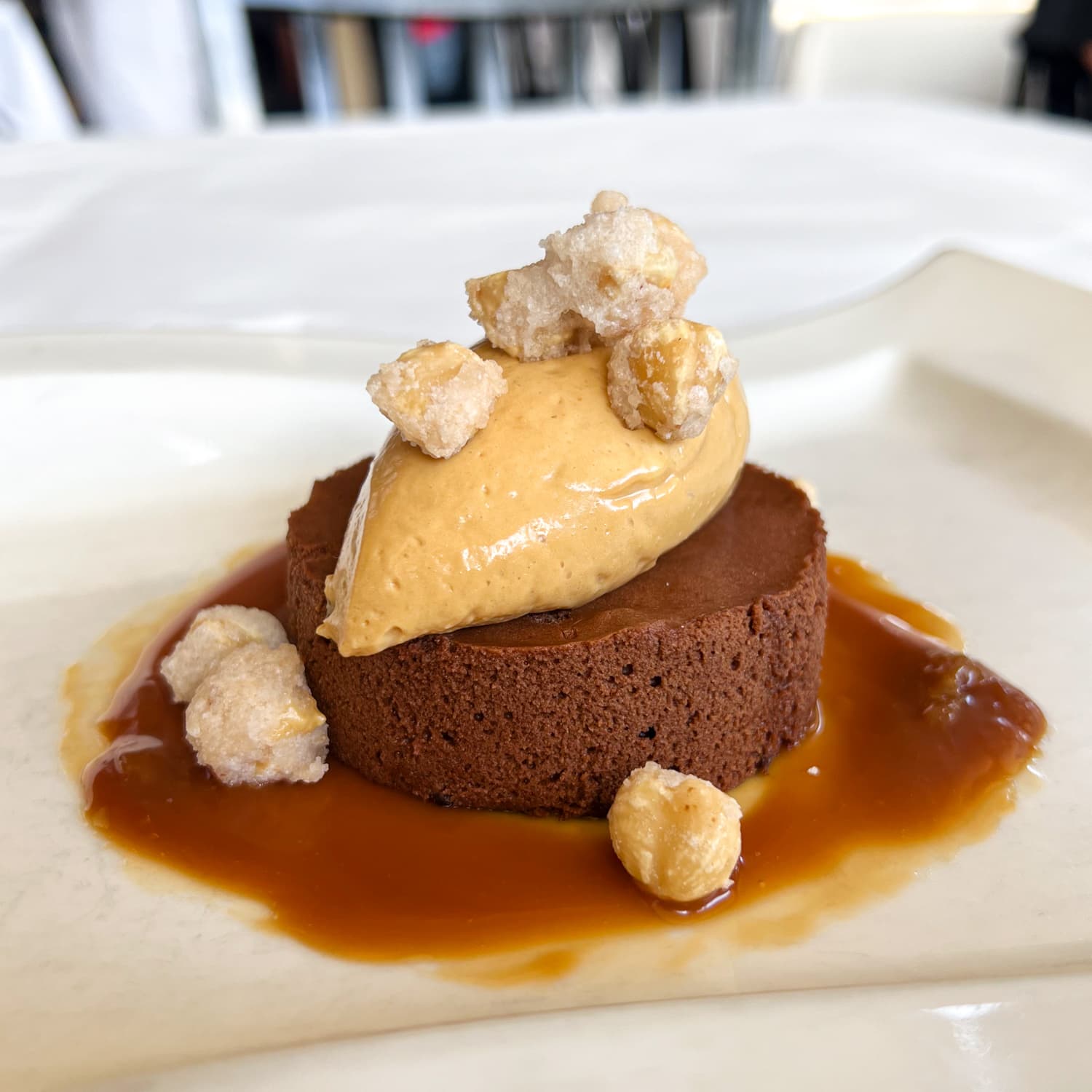 Chocolate hazelnut mousse at Lilette, one of the best French restaurants in New Orleans