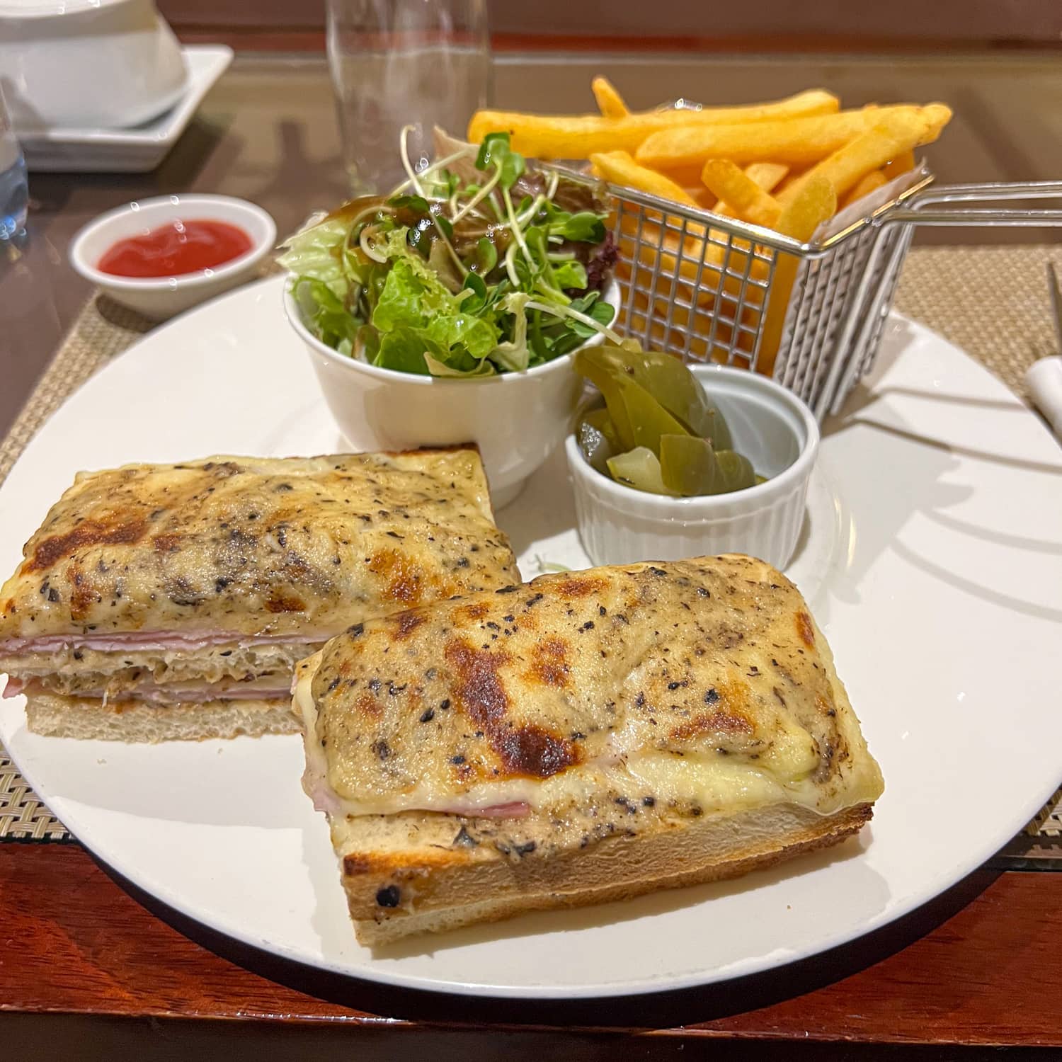 Truffled croque monsieur in the Diplomat Lounge