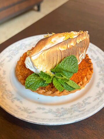 Yuzu tart with meringue at Tokyo Cowboy in San Antonio, Texas