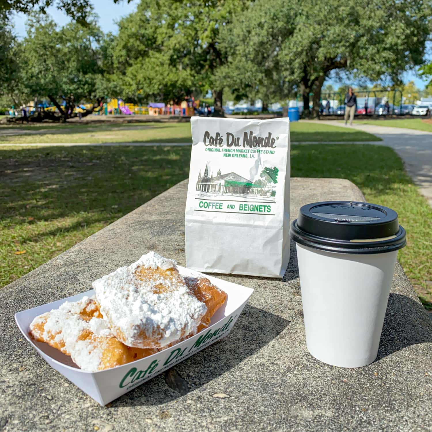 Beignets from Cafe du Monde, one of the best bakeries in New Orleans