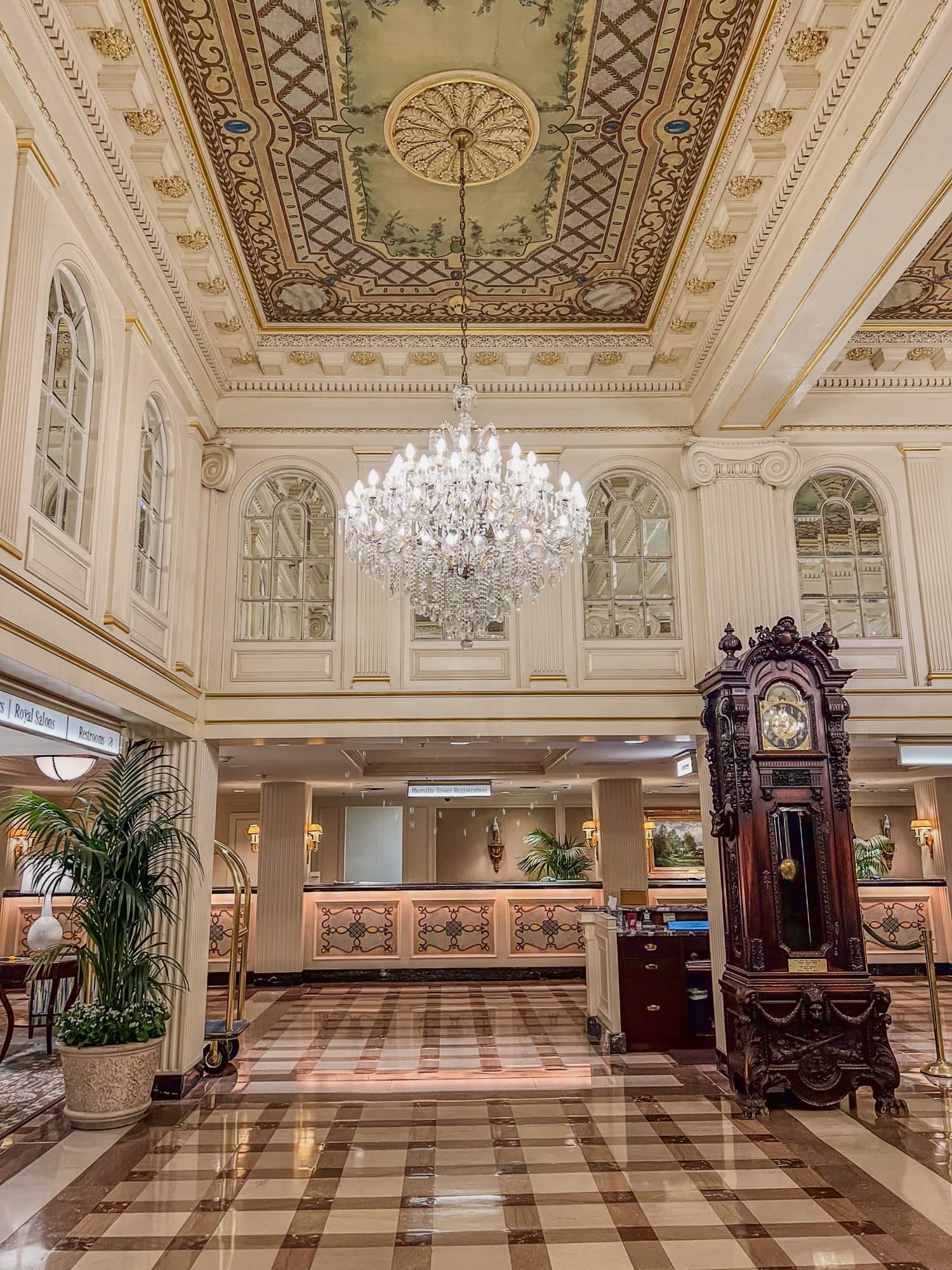 Lobby at the Hotel Monteleone in New Orleans
