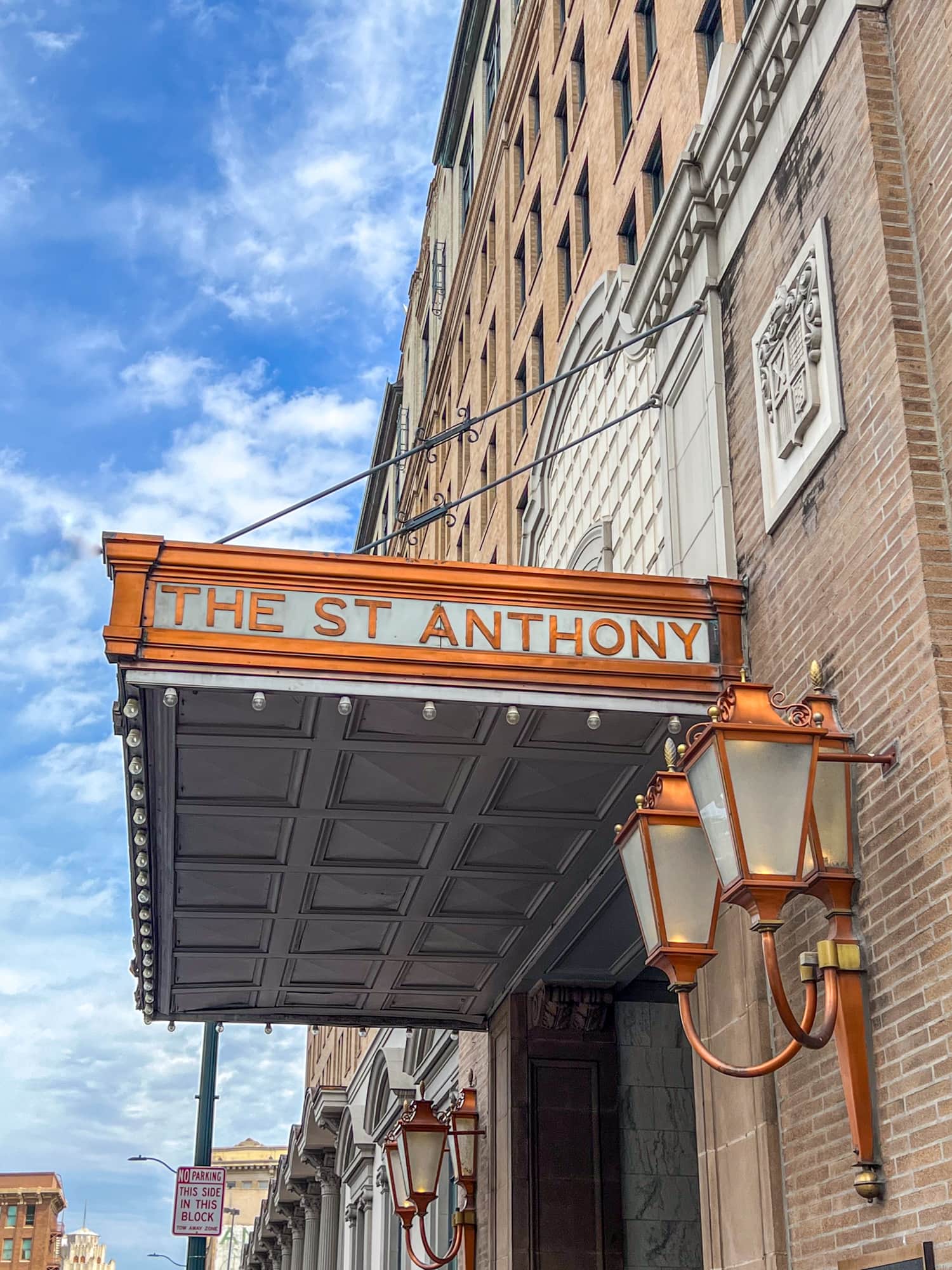 Entrance to the The St. Anthony Hotel in San Antonio, Texas