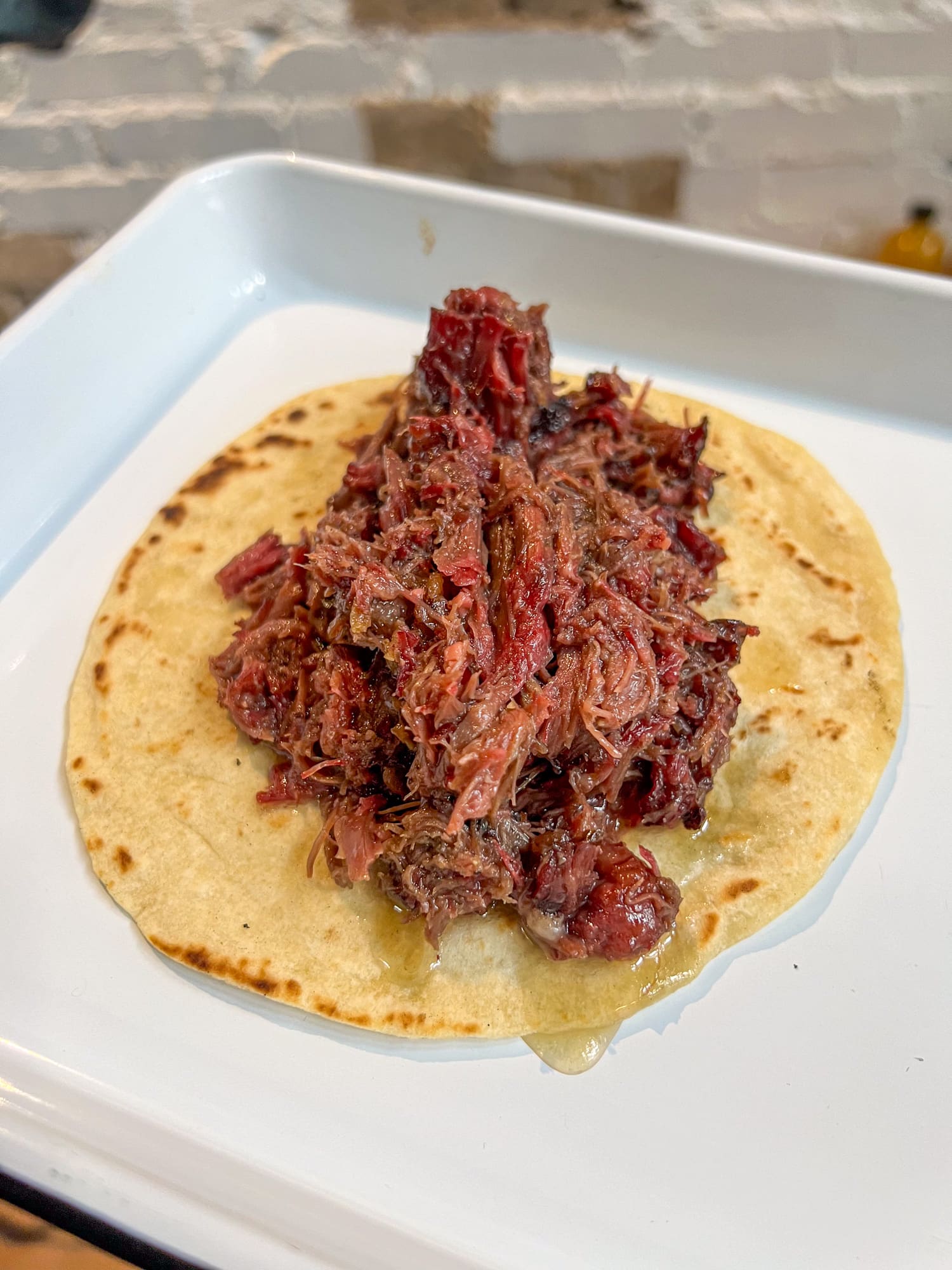 Sunday Barbacoa taco at Burnt Bean Co. in Seguin, TX