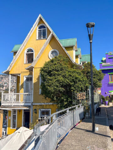Colorful buildings in Valparaiso, Chile.