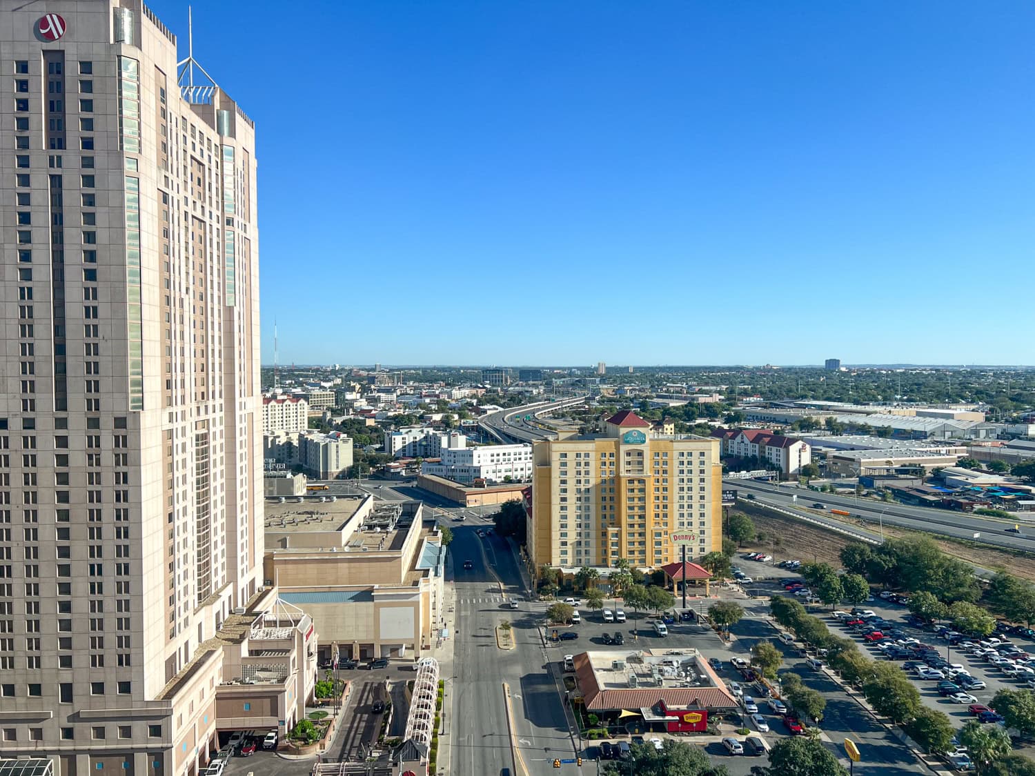View north from our room at the Grand Hyatt San Antonio River Walk.