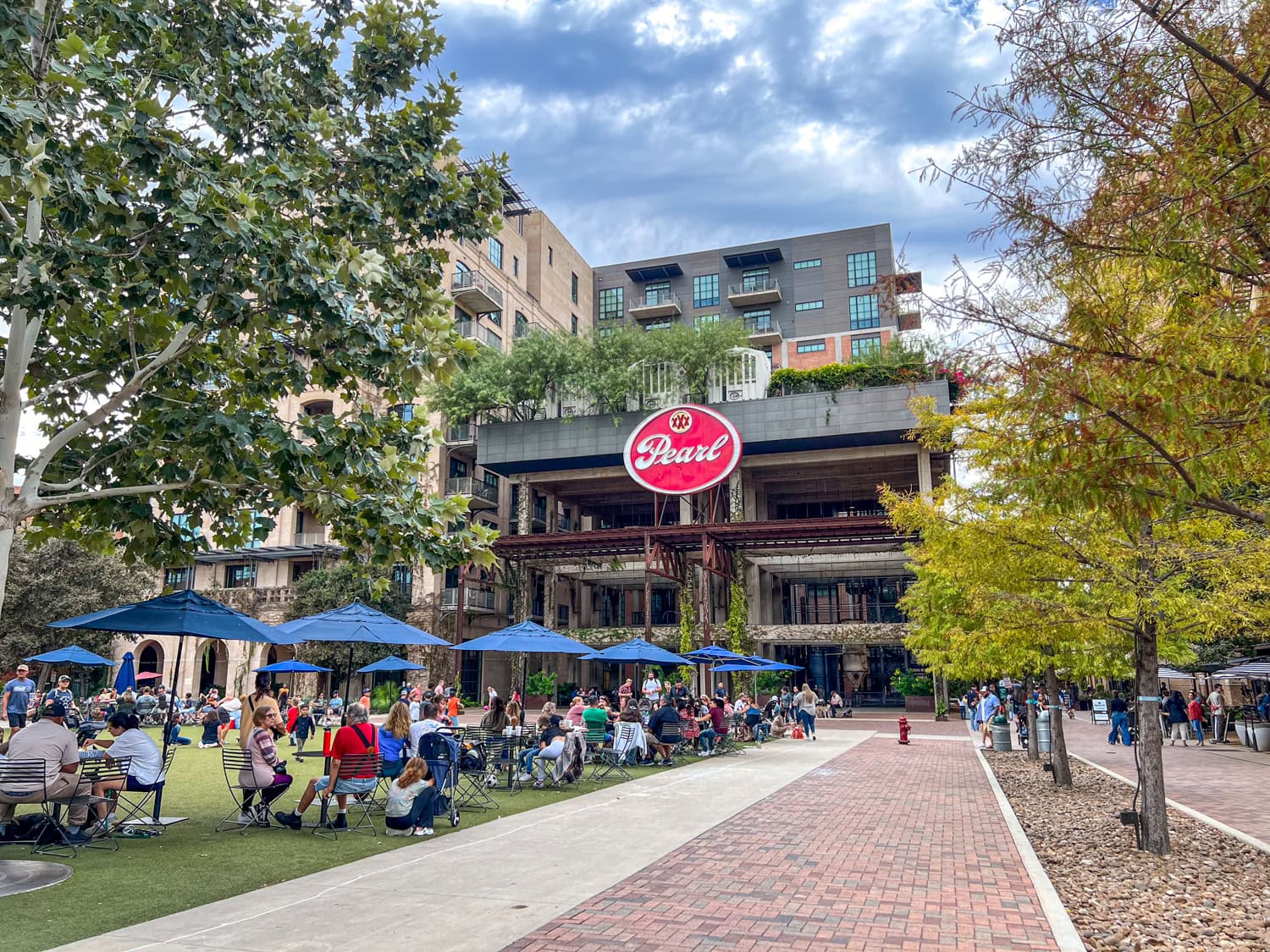 The historic Pearl district is a popular weekend destination in San Antonio.