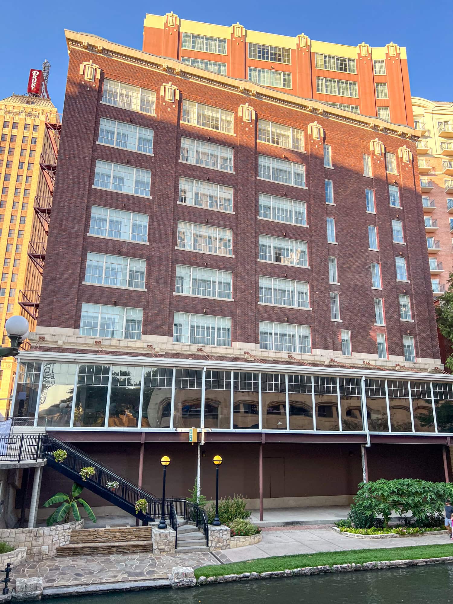View of Homewood Suites from the River Walk.