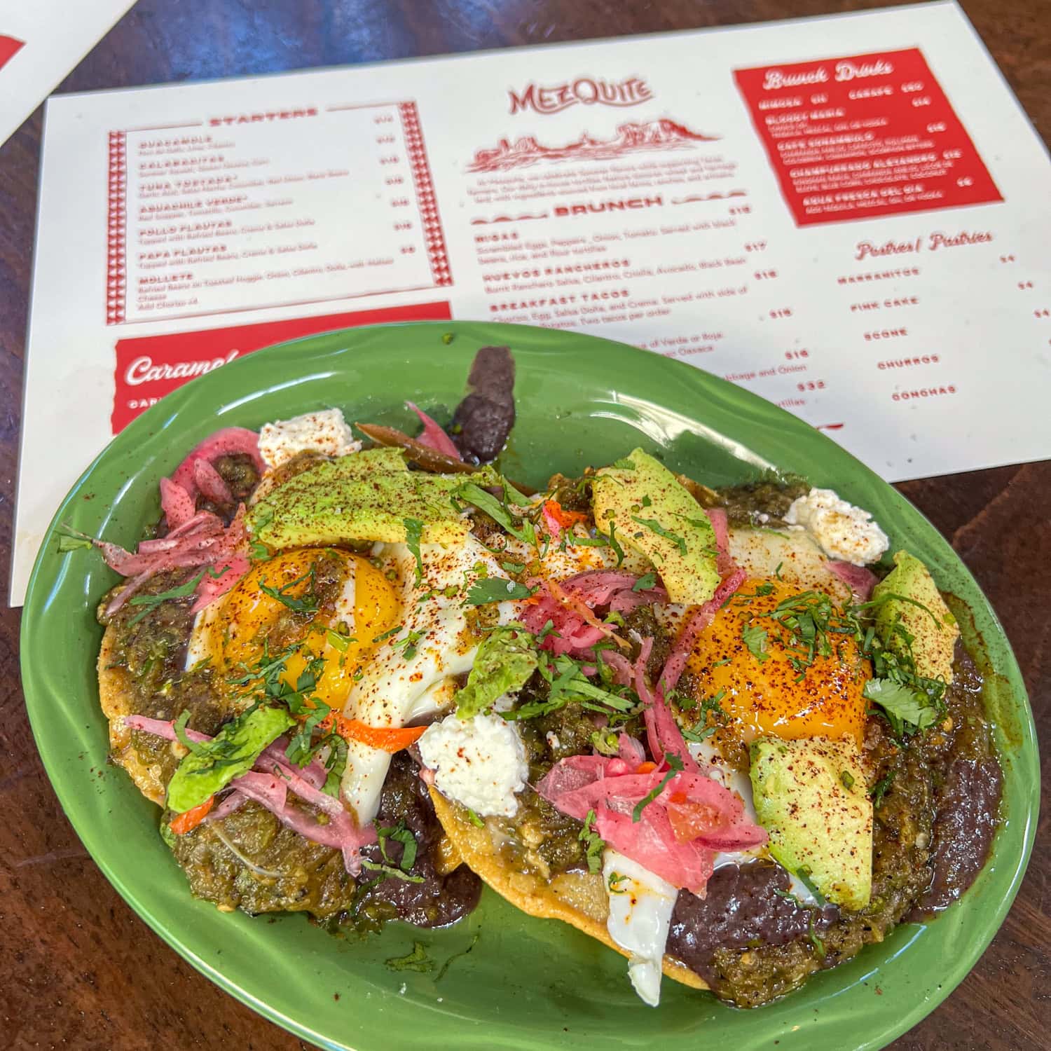 Huevos rancheros at Mezquite in Pullman Market.