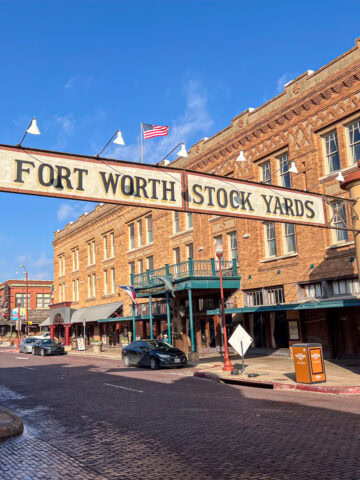 Fort Worth Stock Yards sign and hotel.