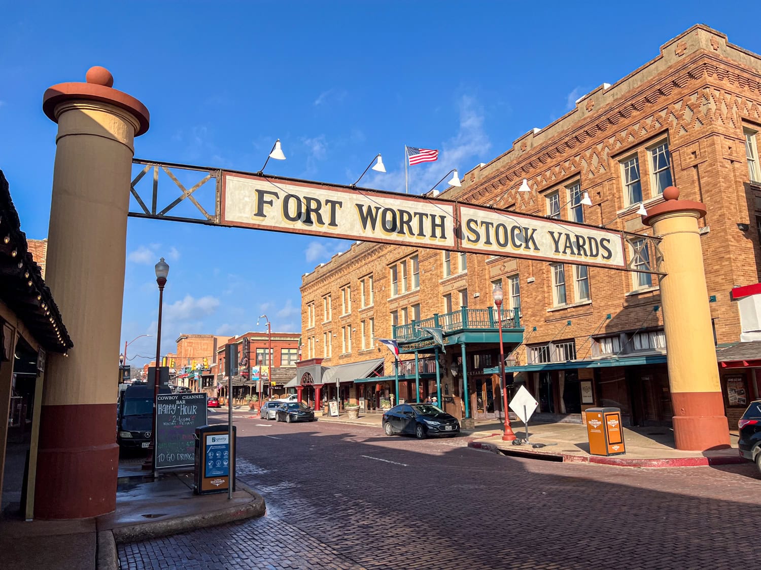 Entrance gate to the Fort Worth Stock Yards.