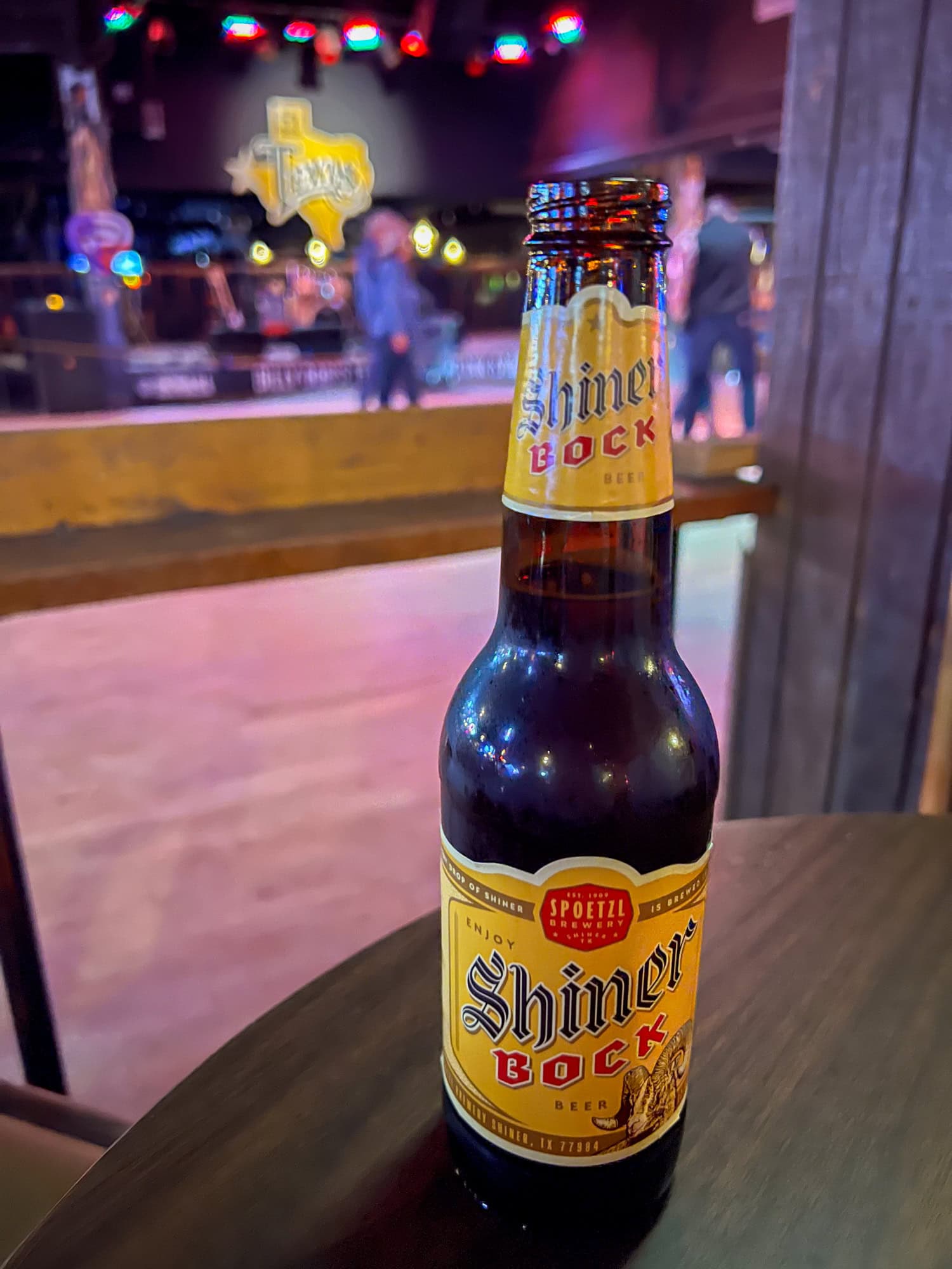 Shiner Bock beer and a dance floor at Billy Bob's Texas honky tonk.