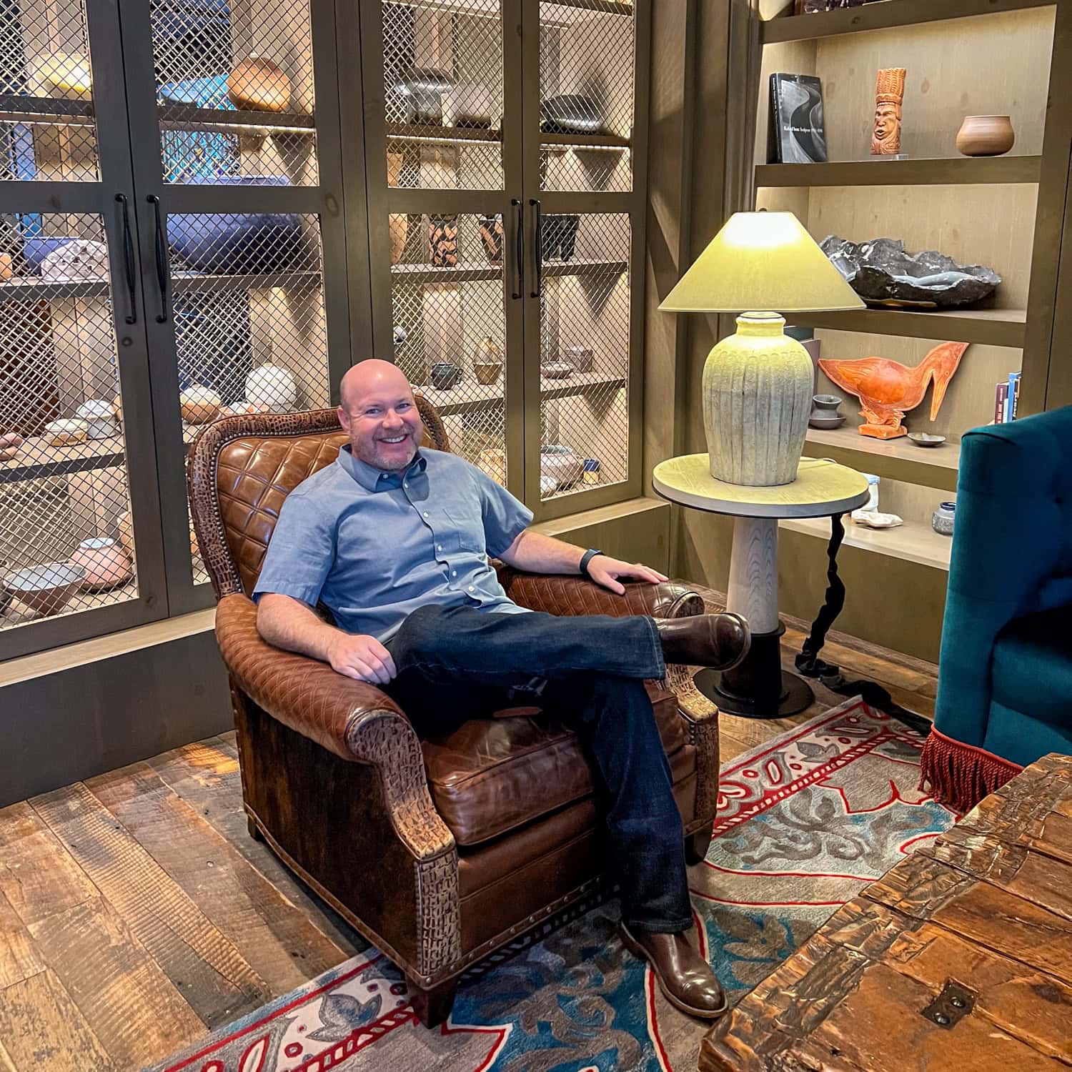 Dave seated in a leather chair (photo by Kelly Lemons).