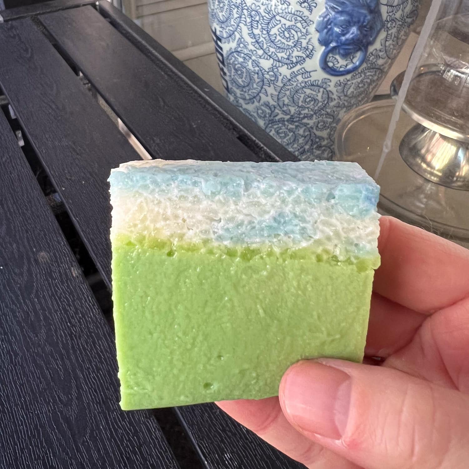 Seri muka, a pandan custard with sticky rice, at Lady Wong in the East Village.