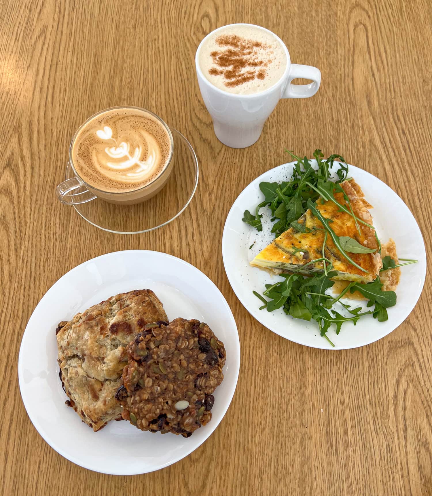 Coffee, pastries, and quiche at Street Dog Cafe in Waco.