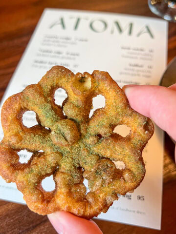 Rosette cookie at Atoma in Seattle.