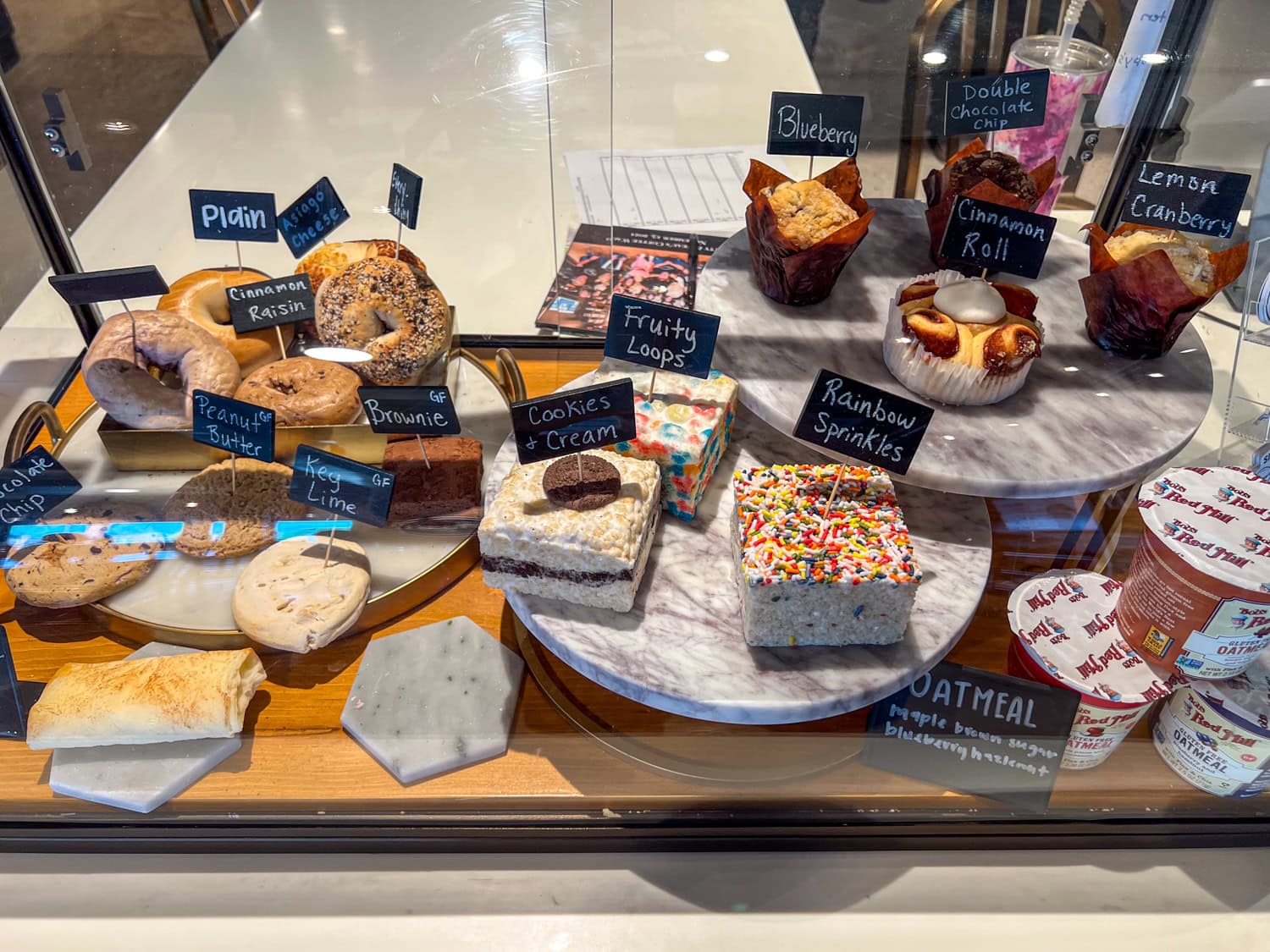 Pastry case at Bitty & Beau's Coffee.