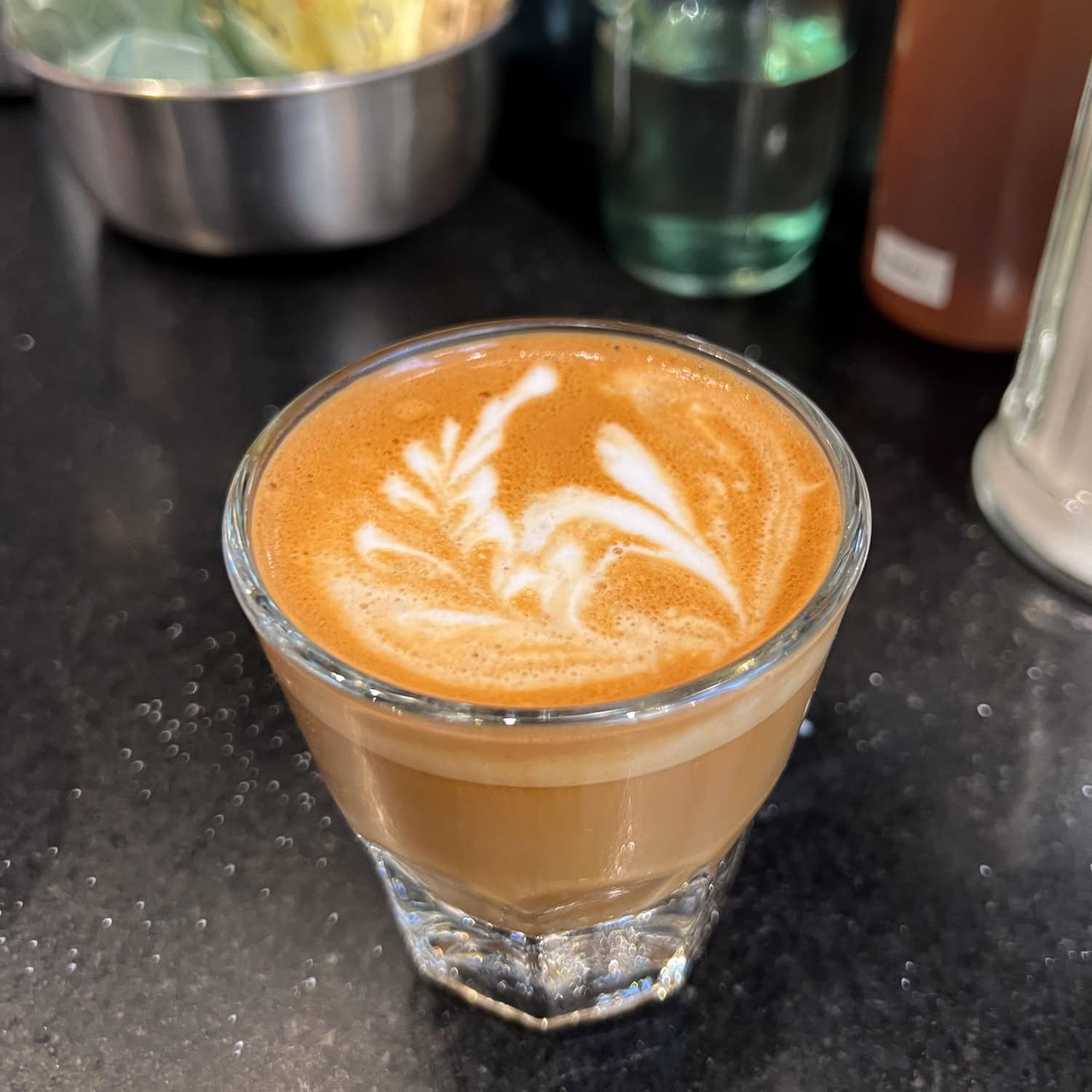 Cortado at Herkimer, one of the best coffee shops in Seattle.
