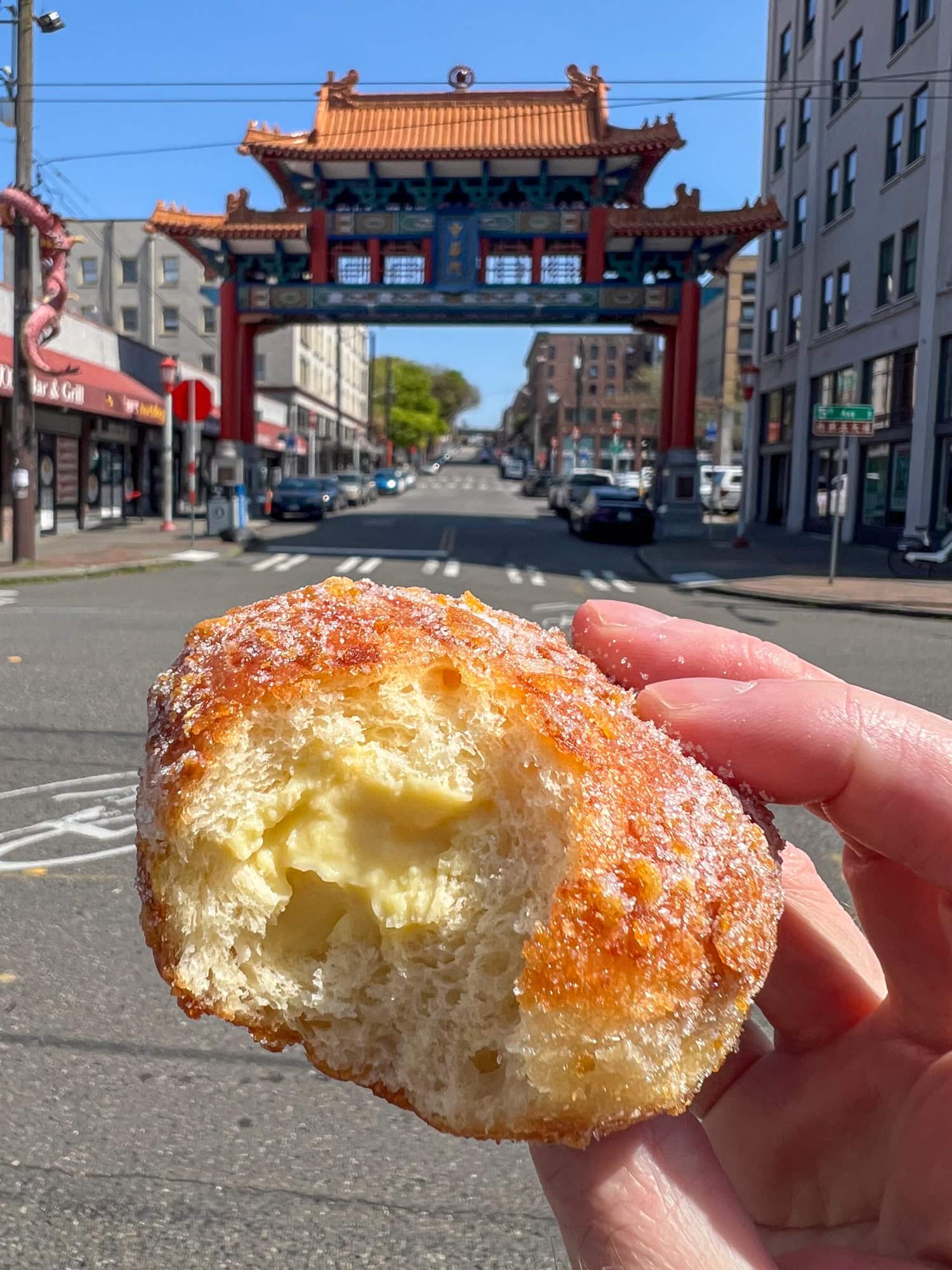 Crunchy cream malasada from Fuji Bakery-ID/King St.