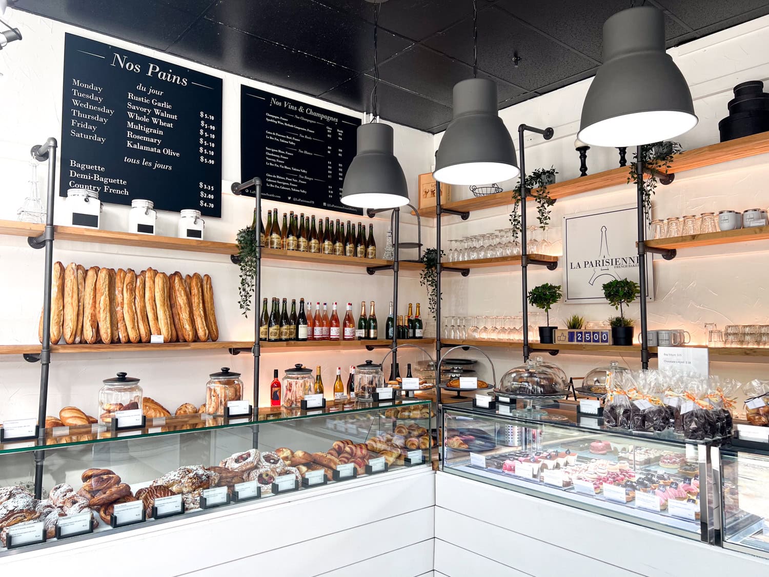 The display cases at La Parisienne bakery.