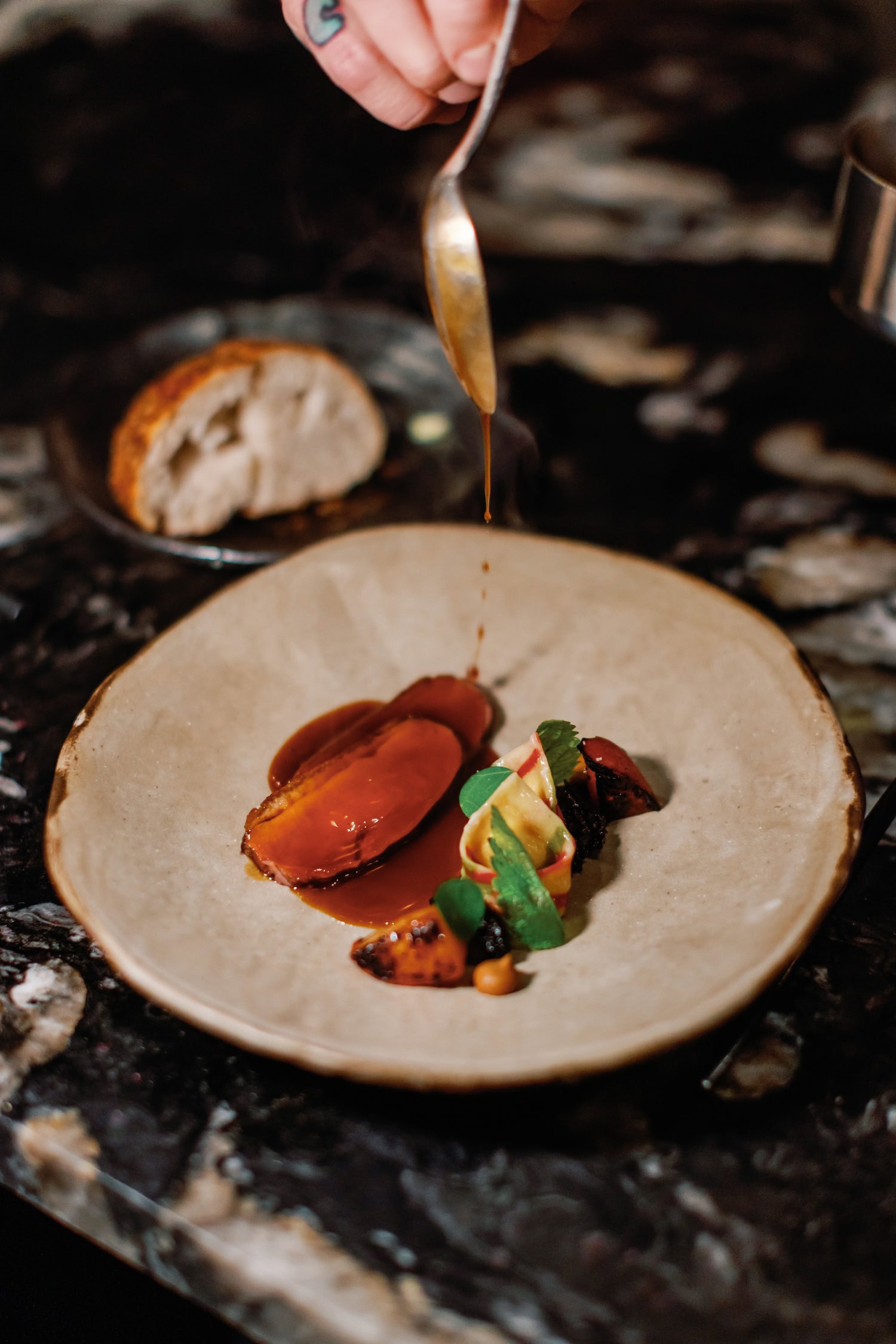 Tortellini with Muscovy duck and a peach sauce (credit: Sarah Block Photography).