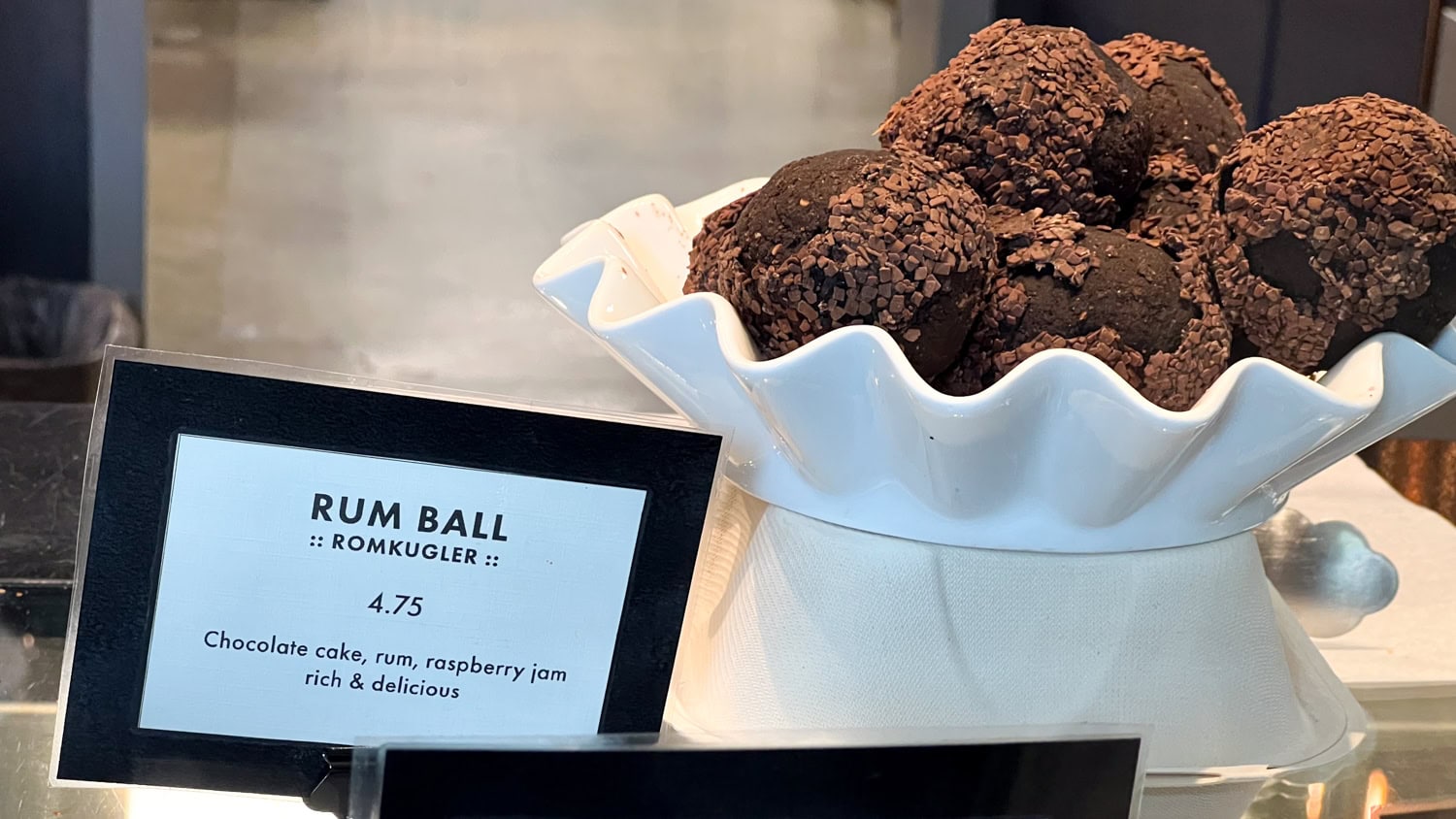 Rum balls at Freya Bakery in Seattle.