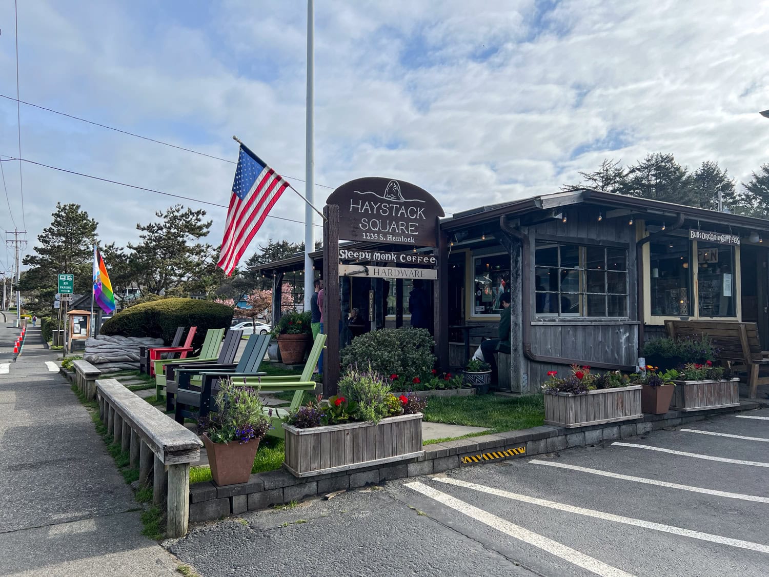 Sleepy Monk Coffee Roasters in Cannon Beach, Oregon.