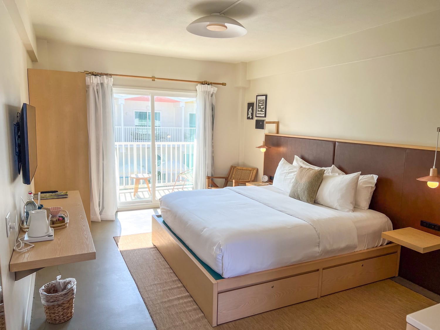 Our Balcony King room at Hotel Lucine in Galveston, TX.