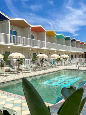 The pool at Hotel Lucine.