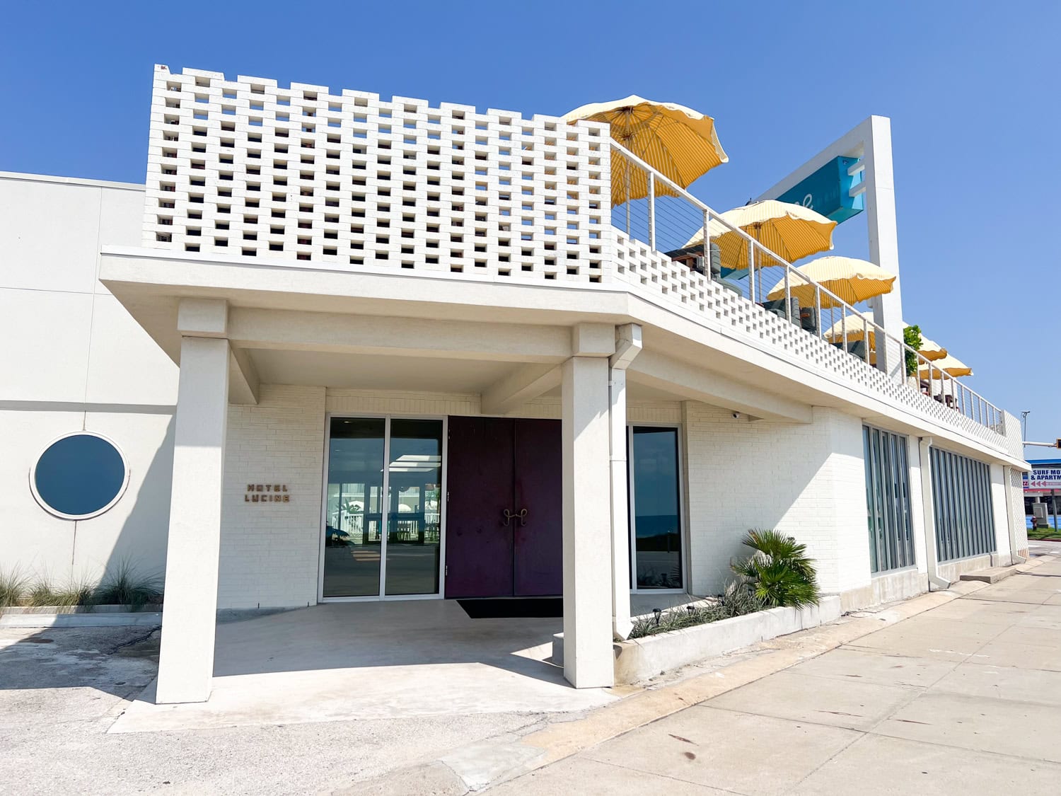 The main entrance to Hotel Lucine.