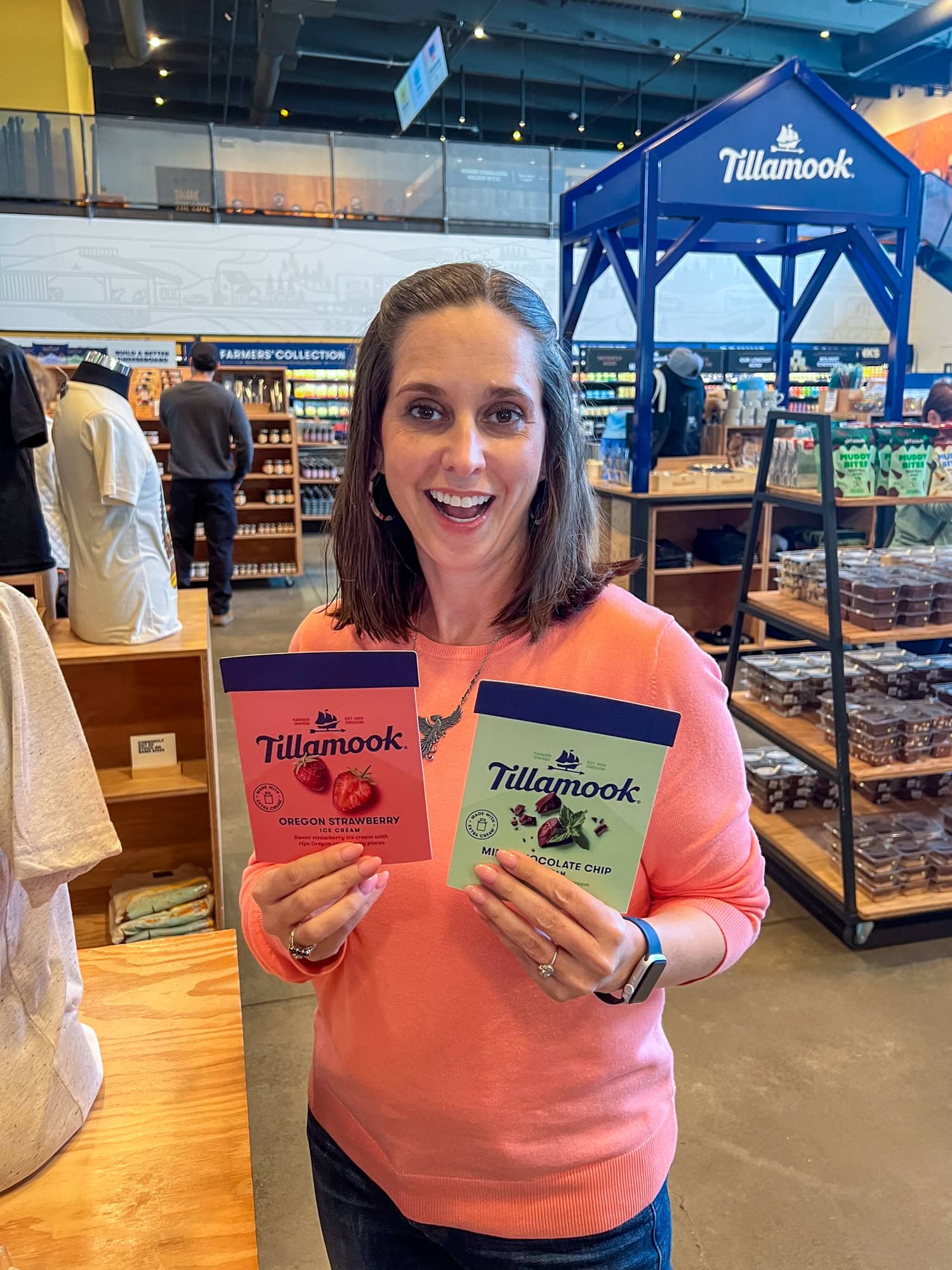 Kel having fun at Tillamook.