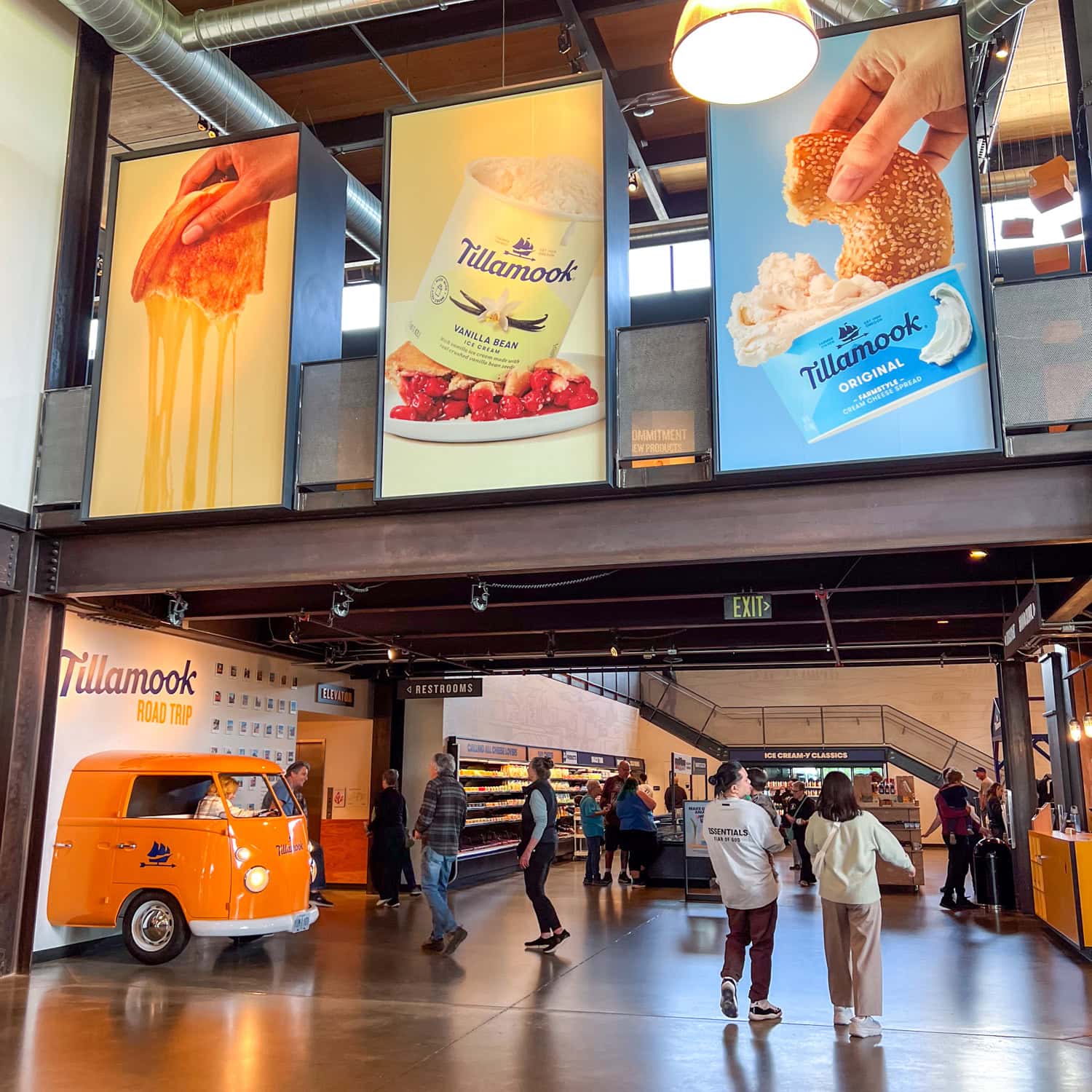 Posters inside the Tillamook Creamery.