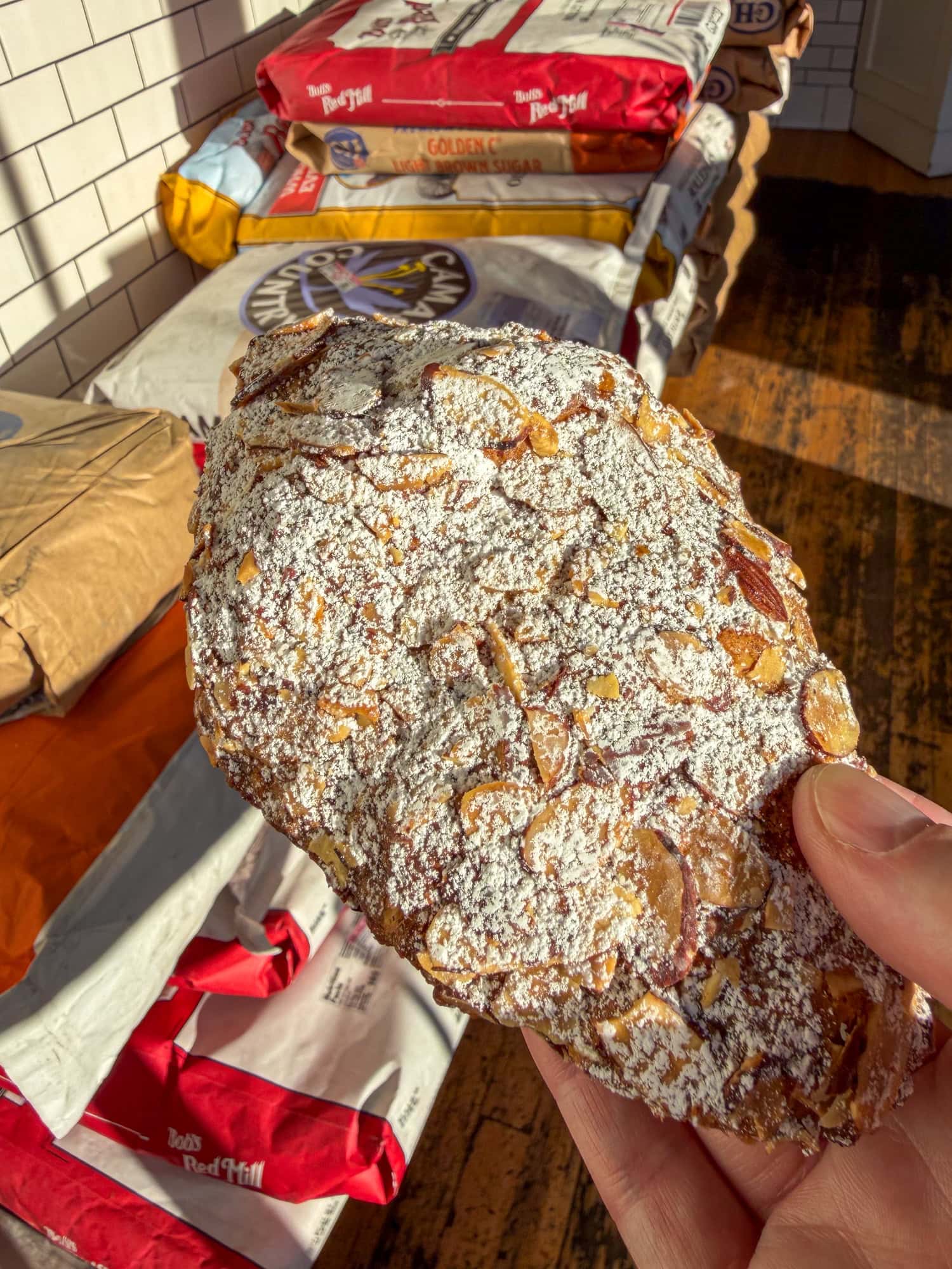 The almond croissant at Bakeshop, one of Portland's best bakeries.